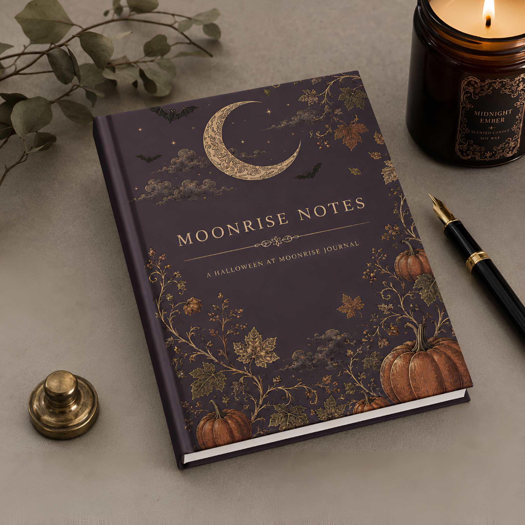 Plum Halloween Hardcover Journal, 5.75" × 8" | Moonrise Notes