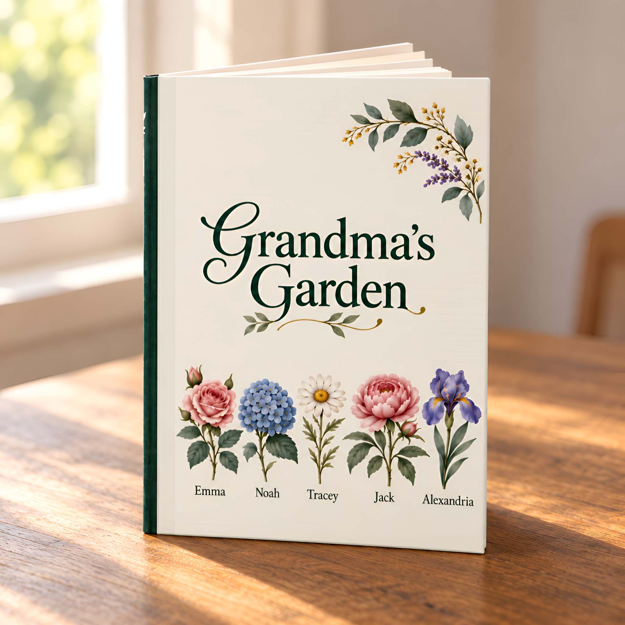 Personalized Grandma Journal, Lined Hardcover | Grandma’s Garden