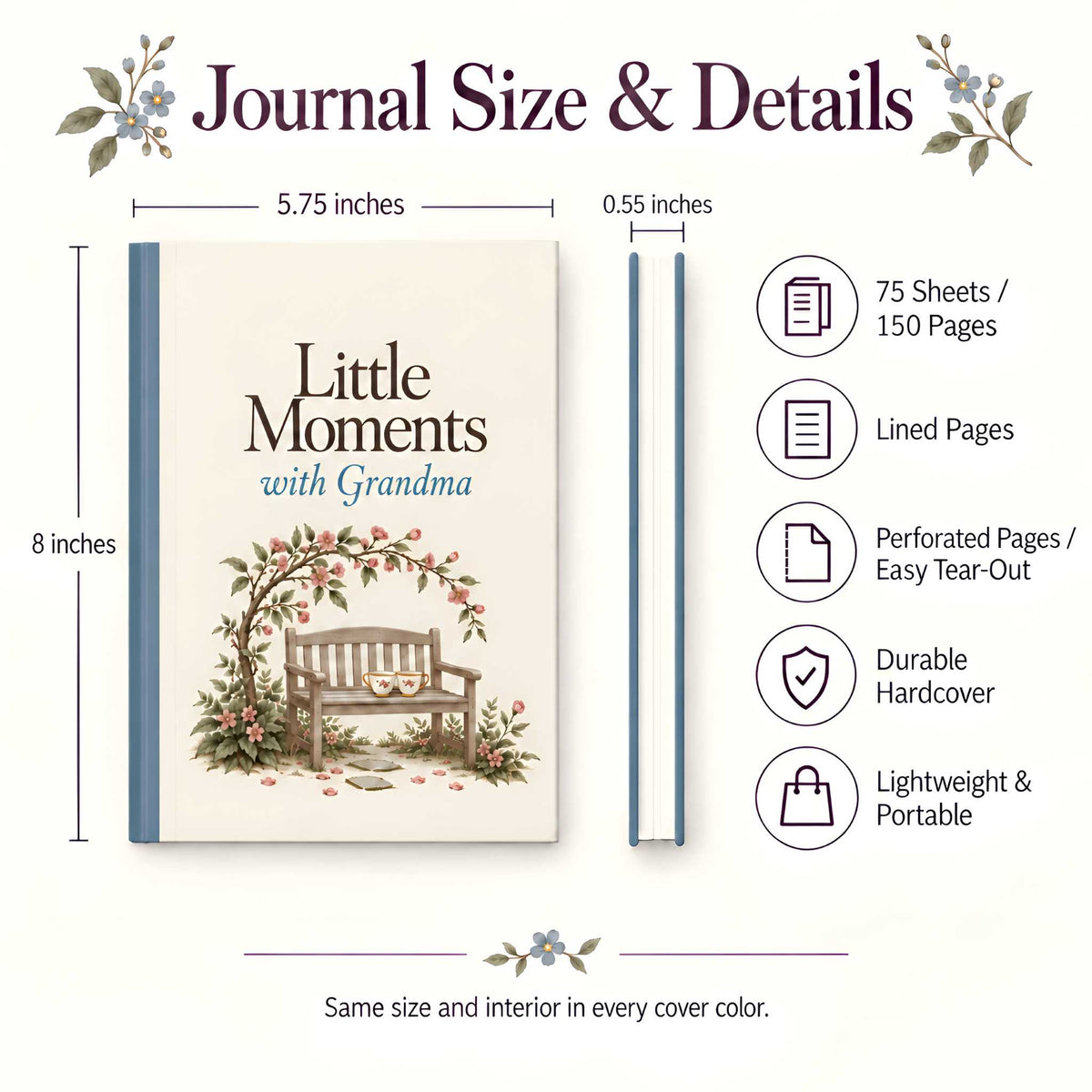 Grandma Floral Hardcover Journal | Little Moments with Grandma