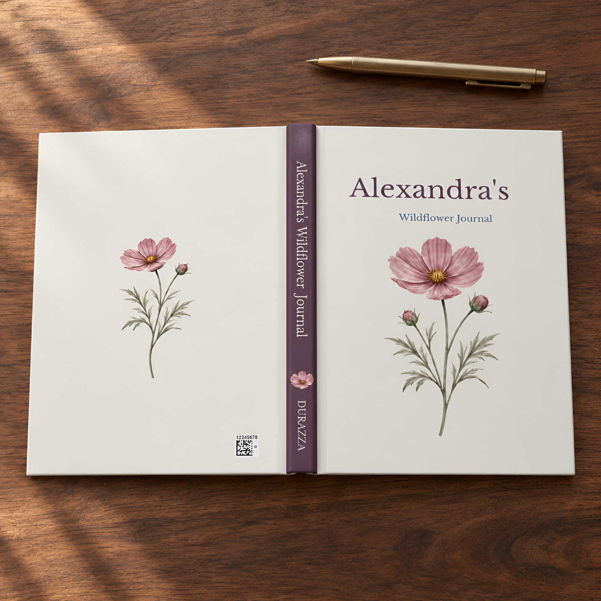 Personalized Wildflower Hardcover Journal Gift for Her