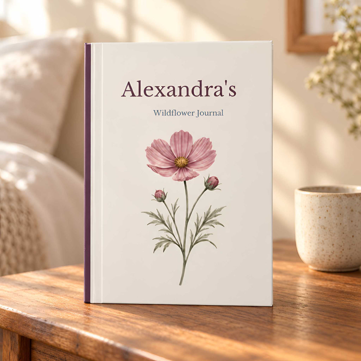 Personalized Wildflower Hardcover Journal Gift for Her