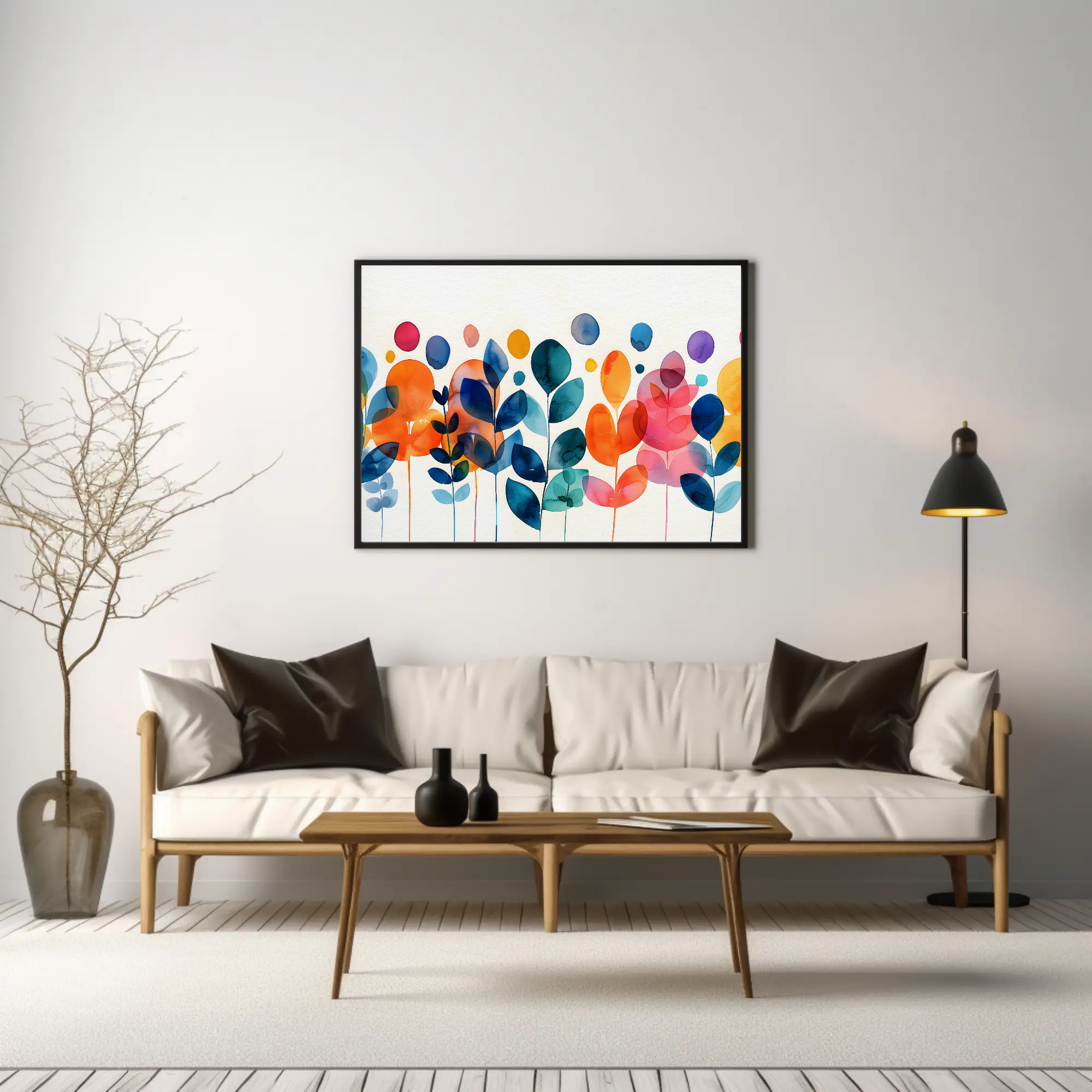 Leaf Color Splash Wall Art, Watercolor