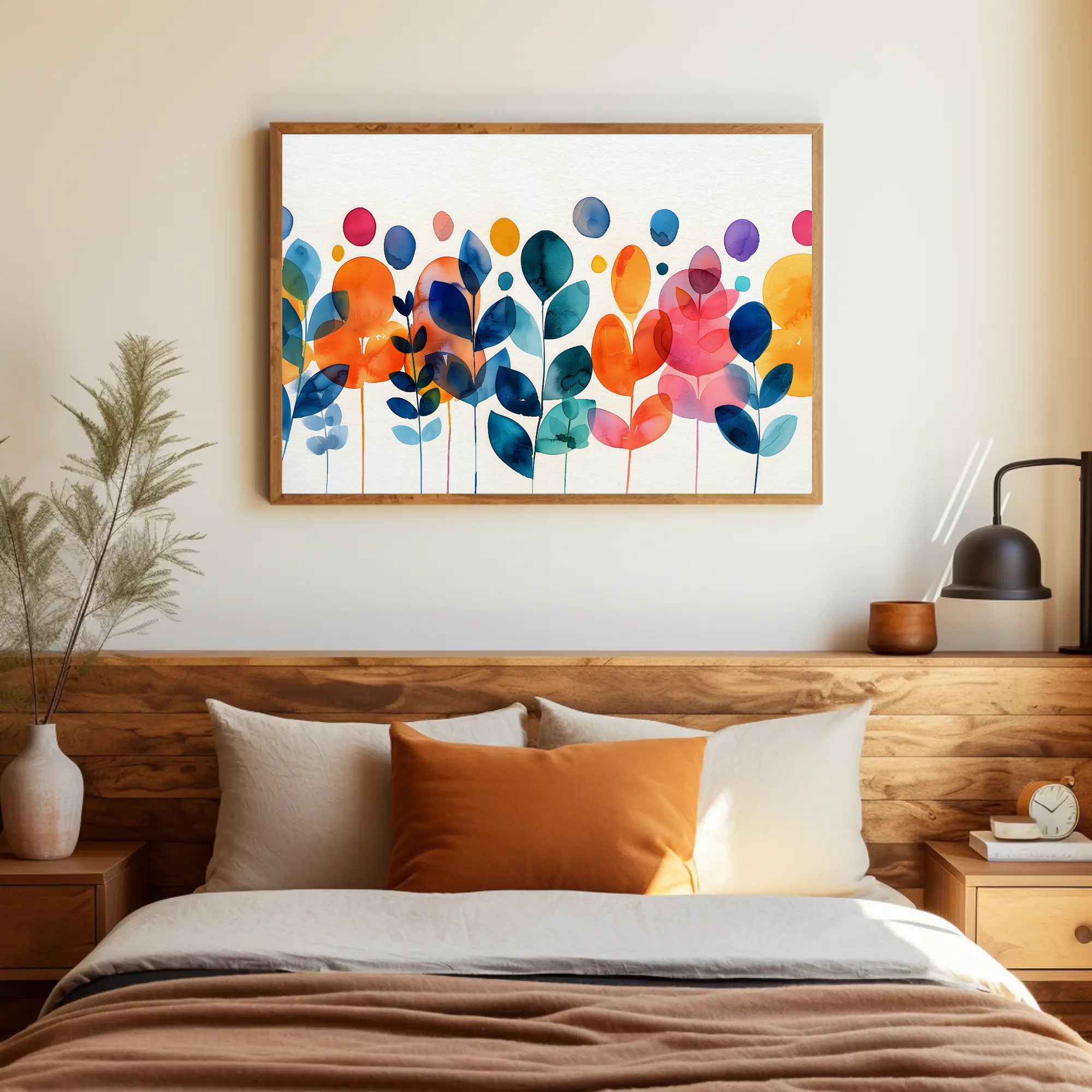 Leaf Color Splash Wall Art, Watercolor