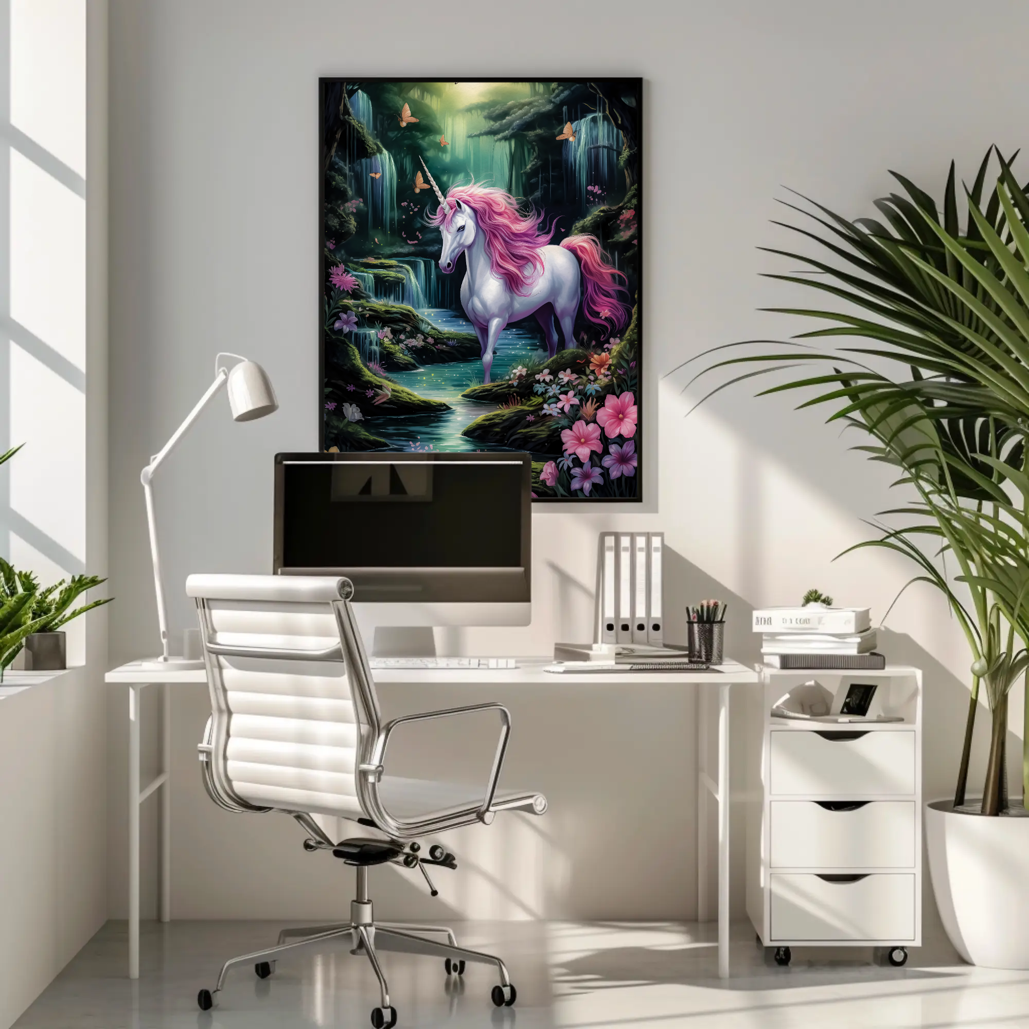 Magical Pink Unicorn Wall Art: Whimsical Fairytale