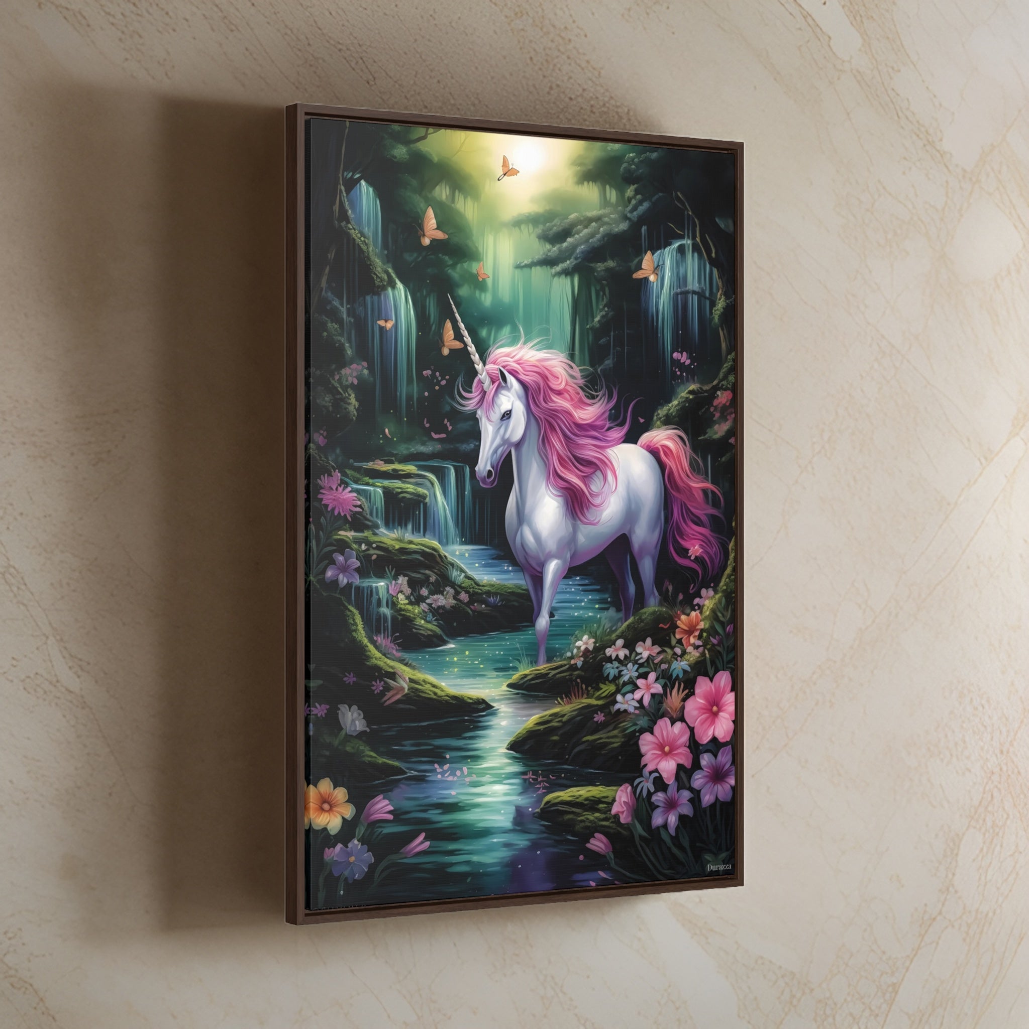 Magical Pink Unicorn Wall Art: Whimsical Fairytale