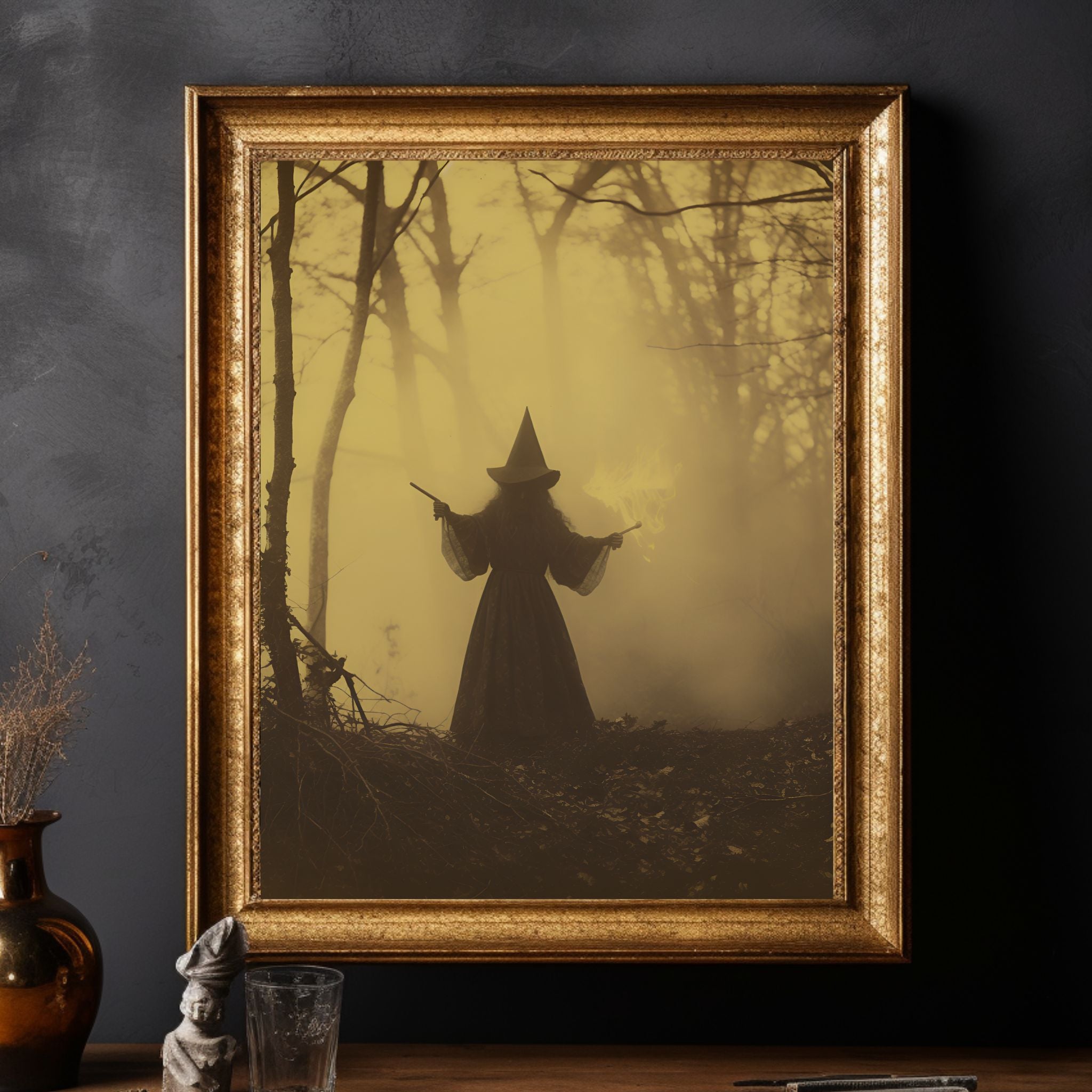 Magical Witchcraft Vintage Photography Wall Art: Occult Poster