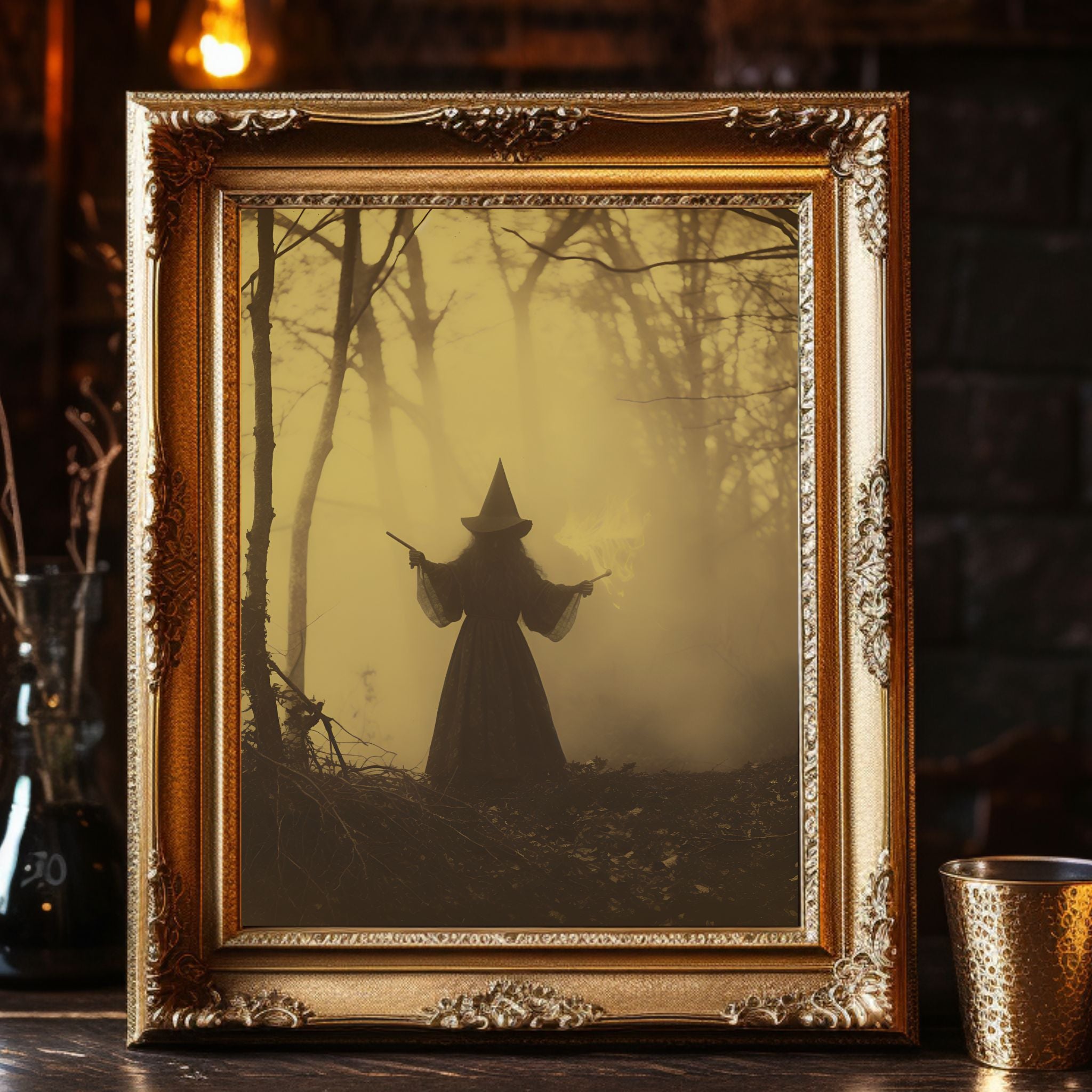 Magical Witchcraft Vintage Photography Wall Art: Occult Poster