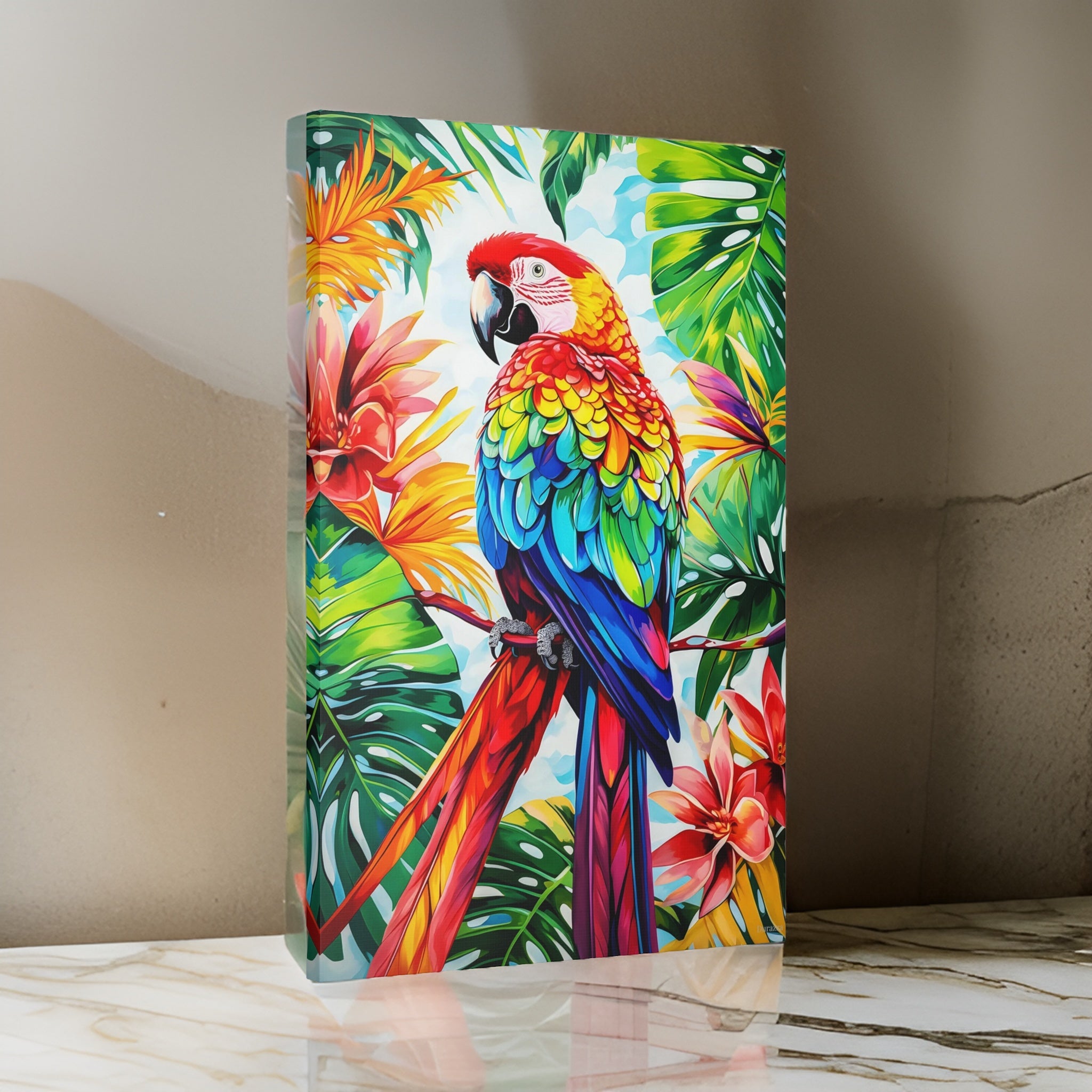 Majesty Macaw Parrot Framed Art Print: Tropical Bird Art