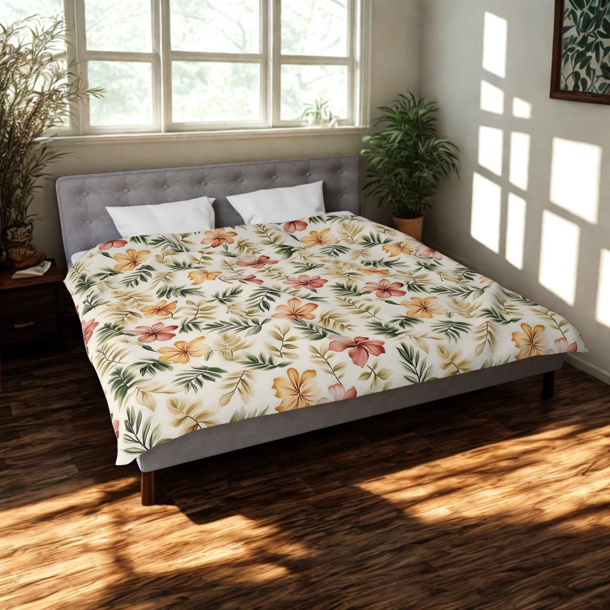 Cottagecore Duvet Cover - Hibiscus Floral | Meadow Bloom