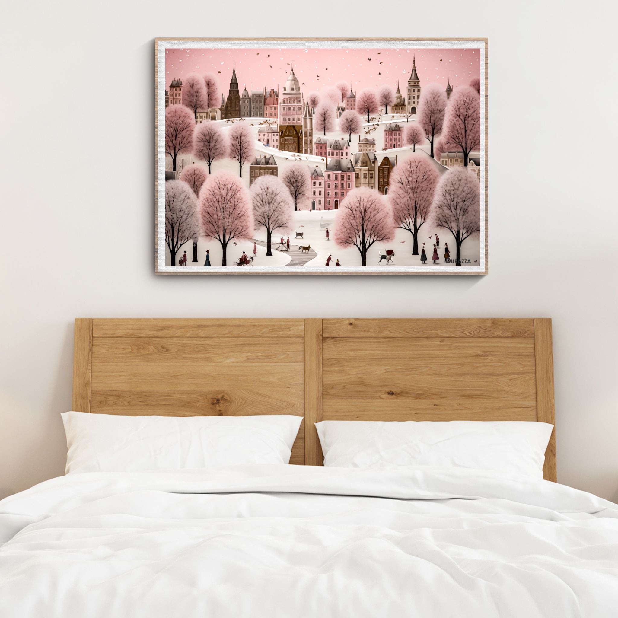 Misty Pink Skies Folk Art Wall Art Print