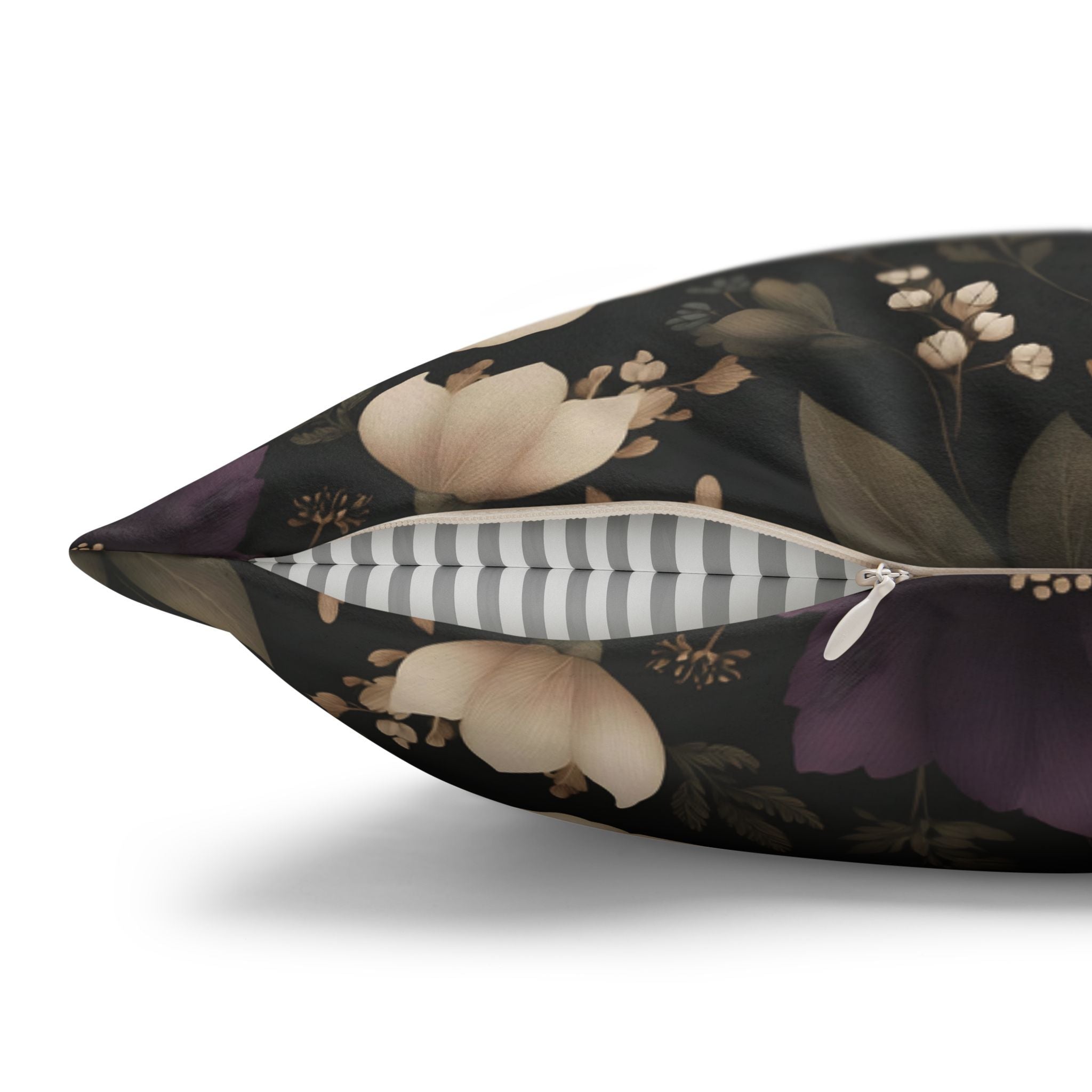 Dark Floral Pillow – Gothic Cottage Decor | Moonpetal Bloom