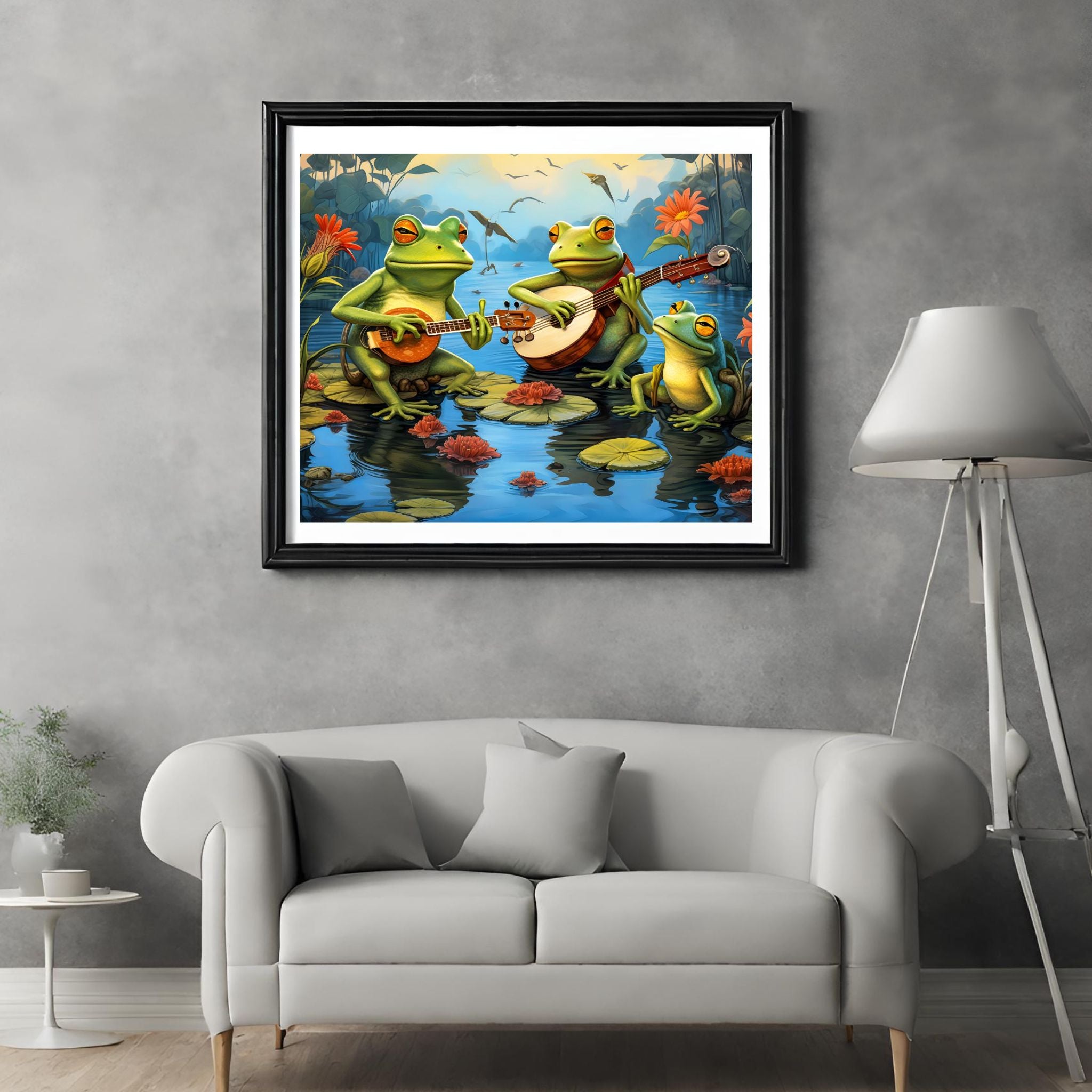 Musical Frog Wall Art Print
