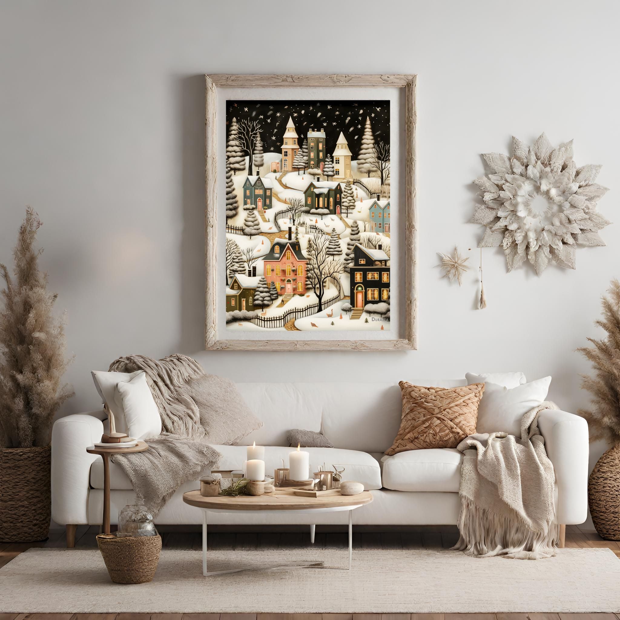 Muted Whimsy Winter Satin Art Print