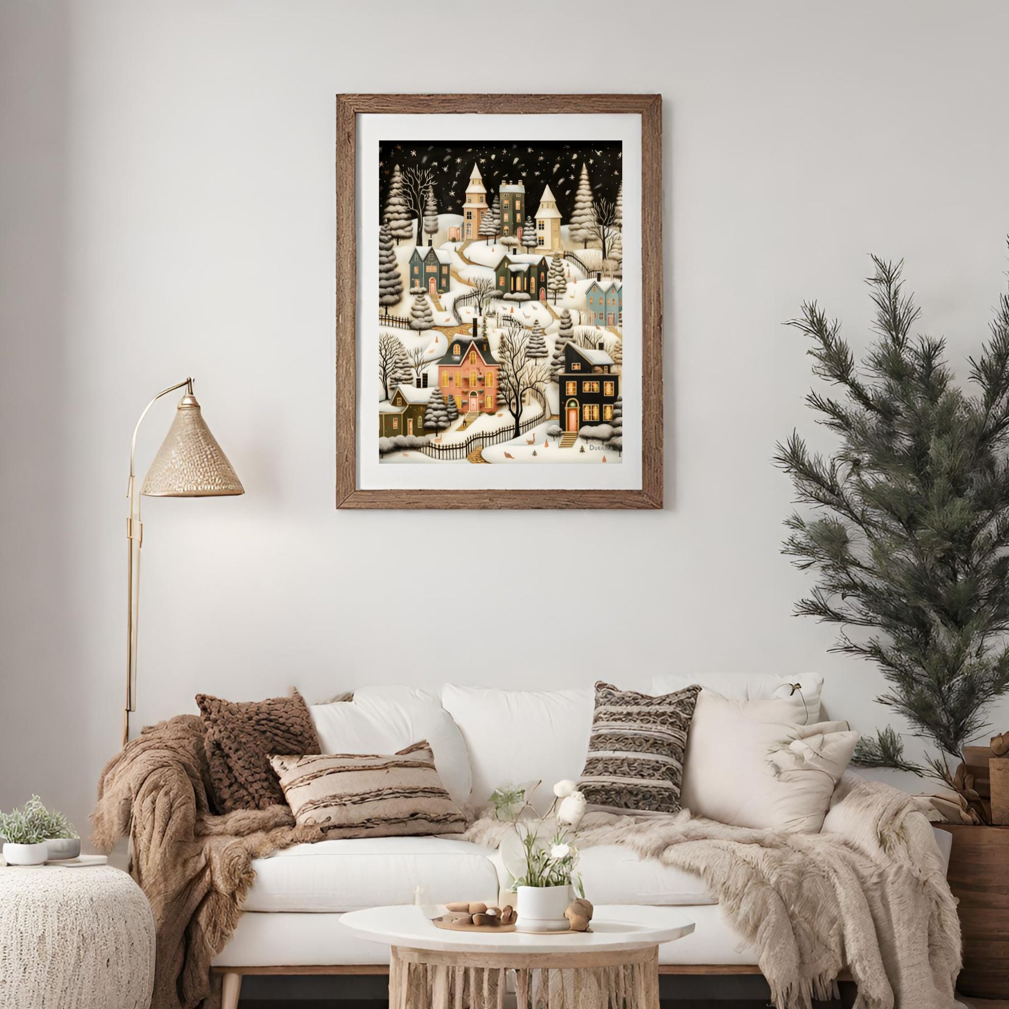 Muted Whimsy Winter Satin Art Print