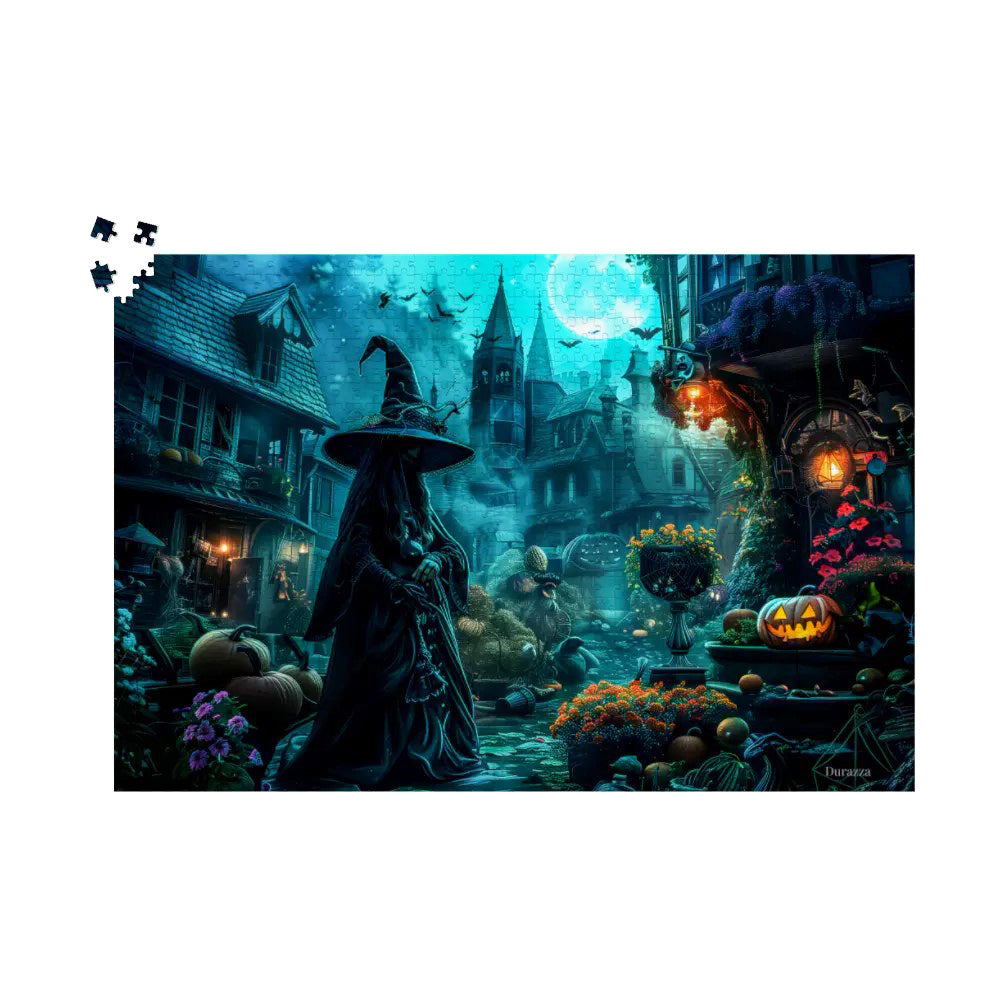 Mystical Town Witch Jigsaw Puzzle: 500 or 1000 Pieces