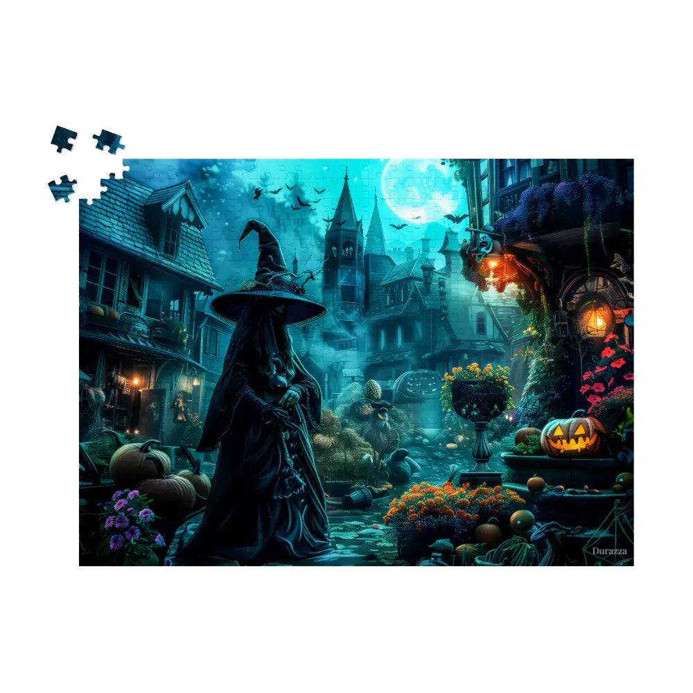 Mystical Town Witch Jigsaw Puzzle: 500 or 1000 Pieces