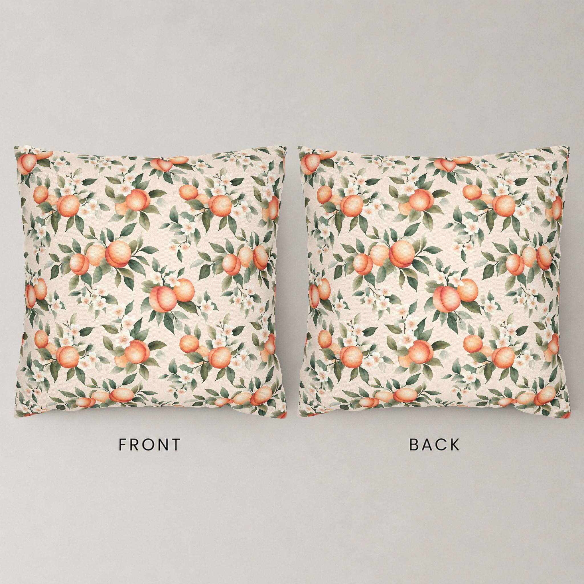 Peach Floral Pillow Cover 18 or 20 Inch | Peachwood Bloom – Durazza
