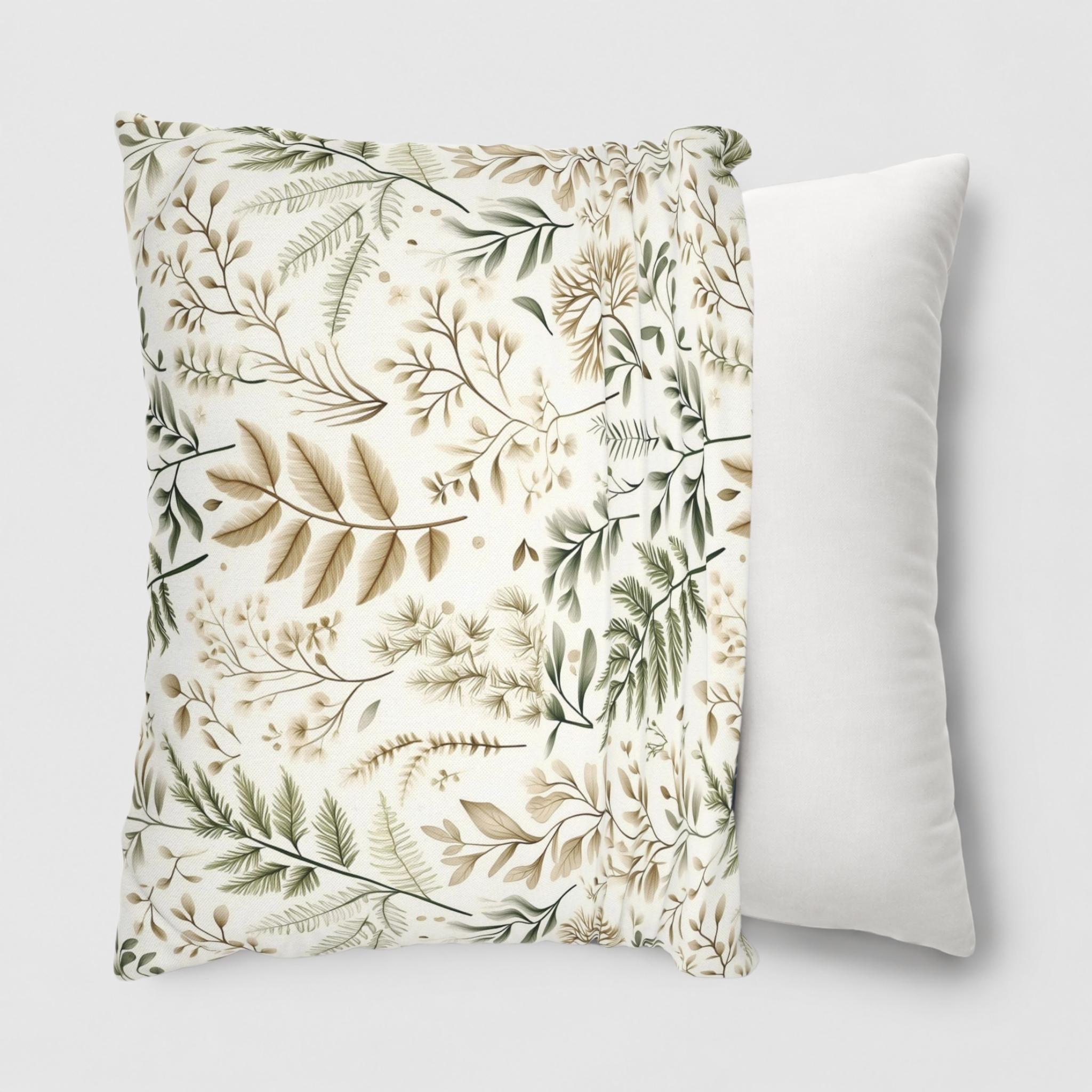 Sage Green Botanical Throw Pillow 18 or 20 Inch | Fernlight – Durazza