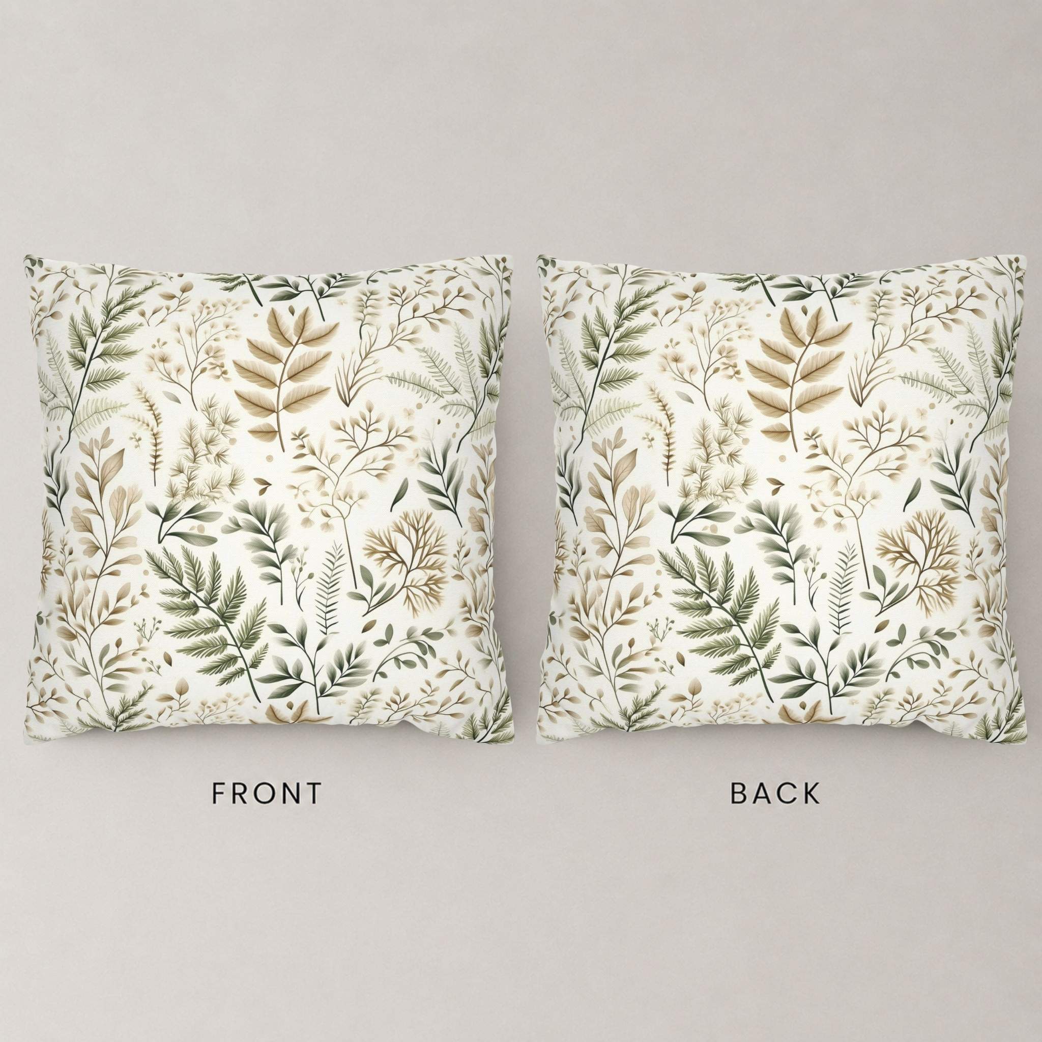 Sage Green Botanical Throw Pillow 18 or 20 Inch | Fernlight – Durazza