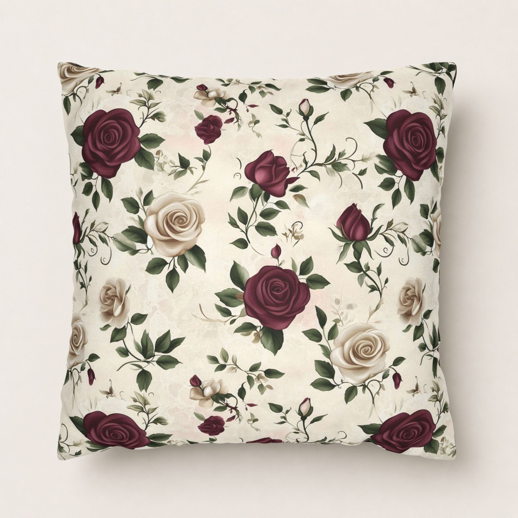 Vintage rose 20 inch pillow cover.