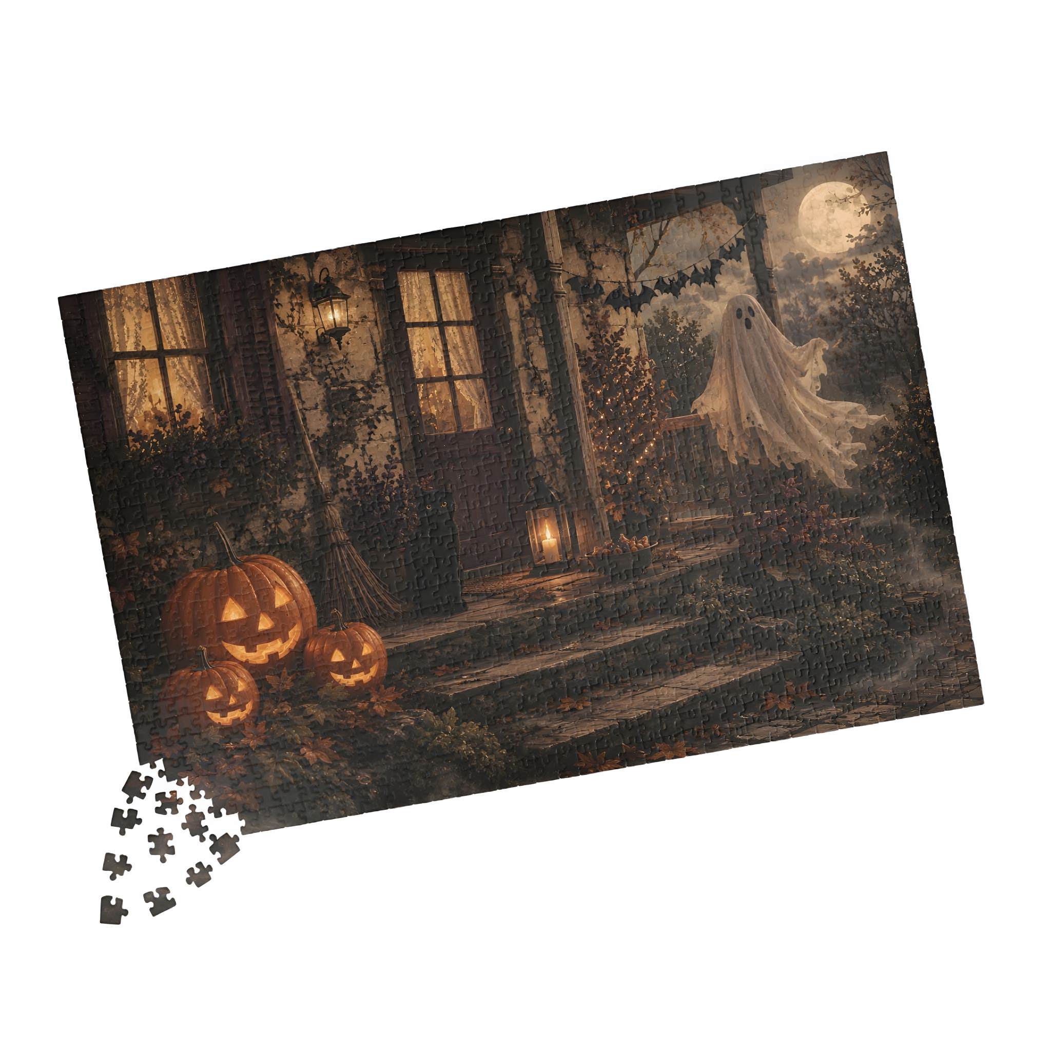 Haunted Porch Halloween Jigsaw Puzzle, 500 or 1,000 Pieces | Moonrise Porch