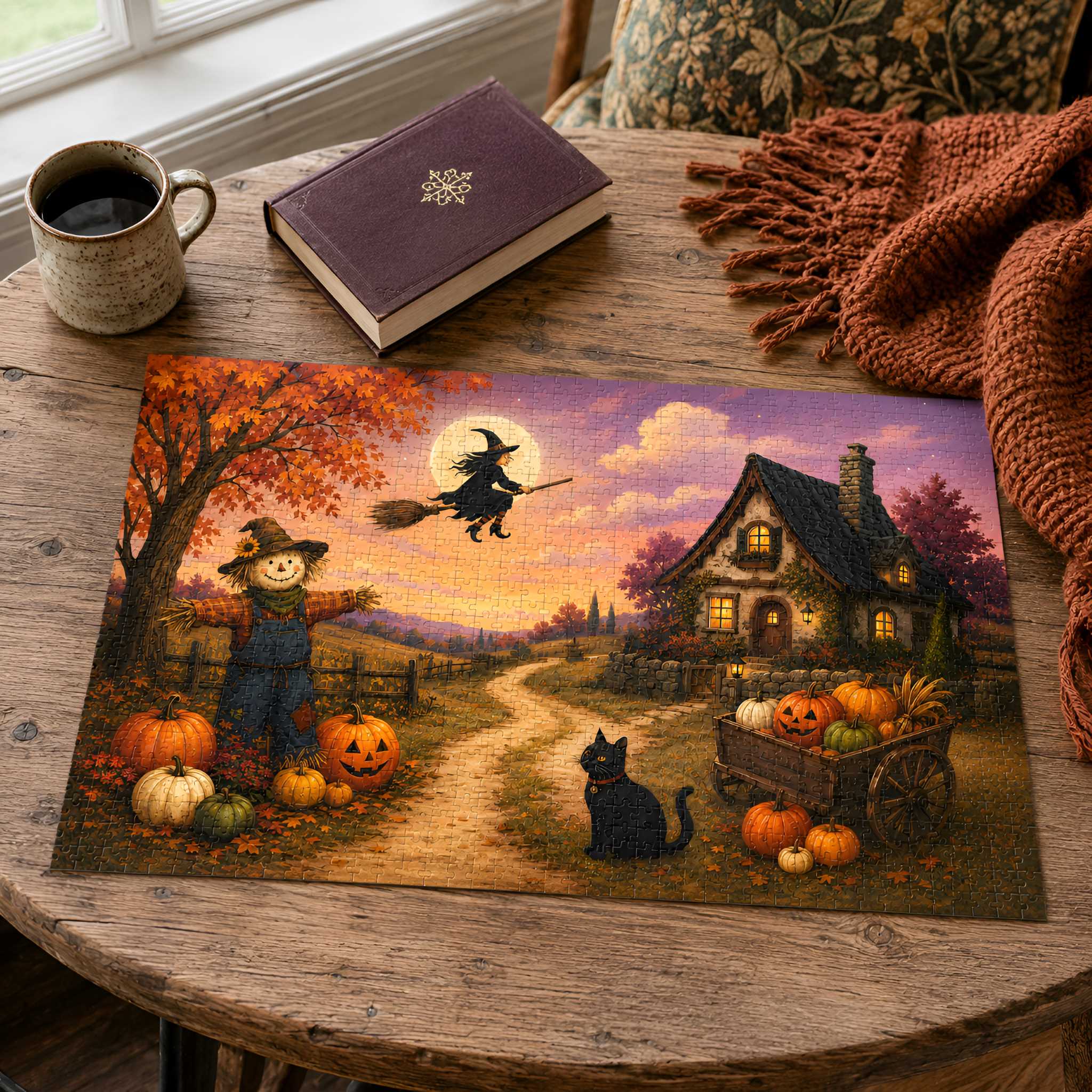 Halloween Scarecrow Jigsaw Puzzle 500/1000 Piece | Witchlight Harvest