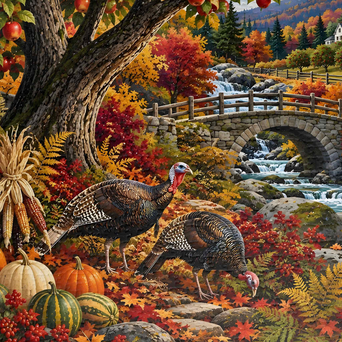 Thanksgiving Turkey Jigsaw Puzzle, 500 or 1000 Pieces | Harvest Mill