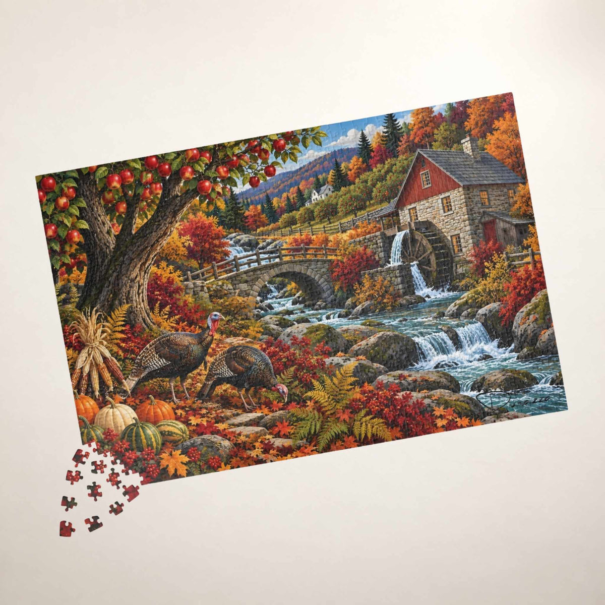 Thanksgiving Turkey Jigsaw Puzzle, 500 or 1000 Pieces | Harvest Mill