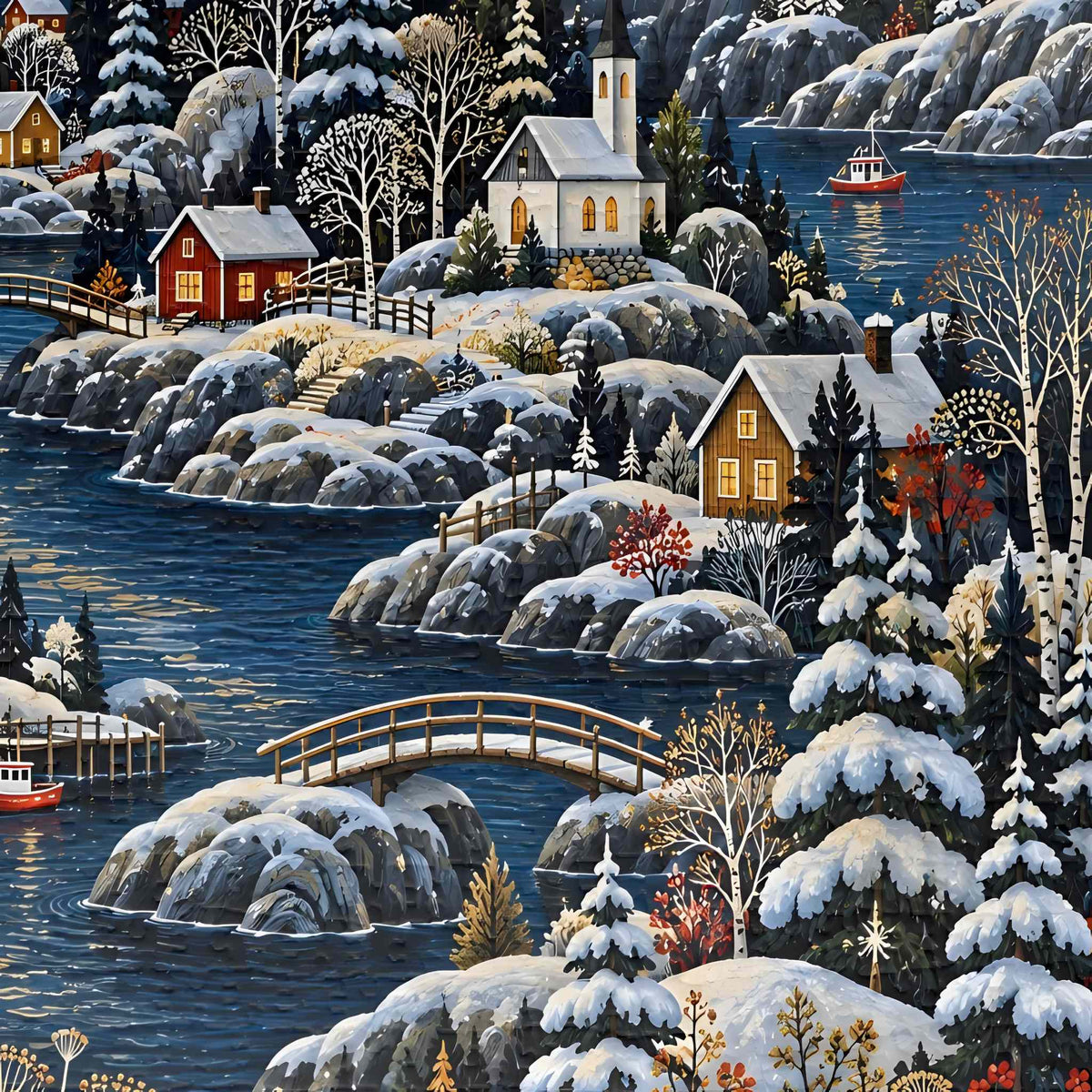 Nordic Winter Jigsaw Puzzle, 500 or 1000 Pieces | Frost Fjord
