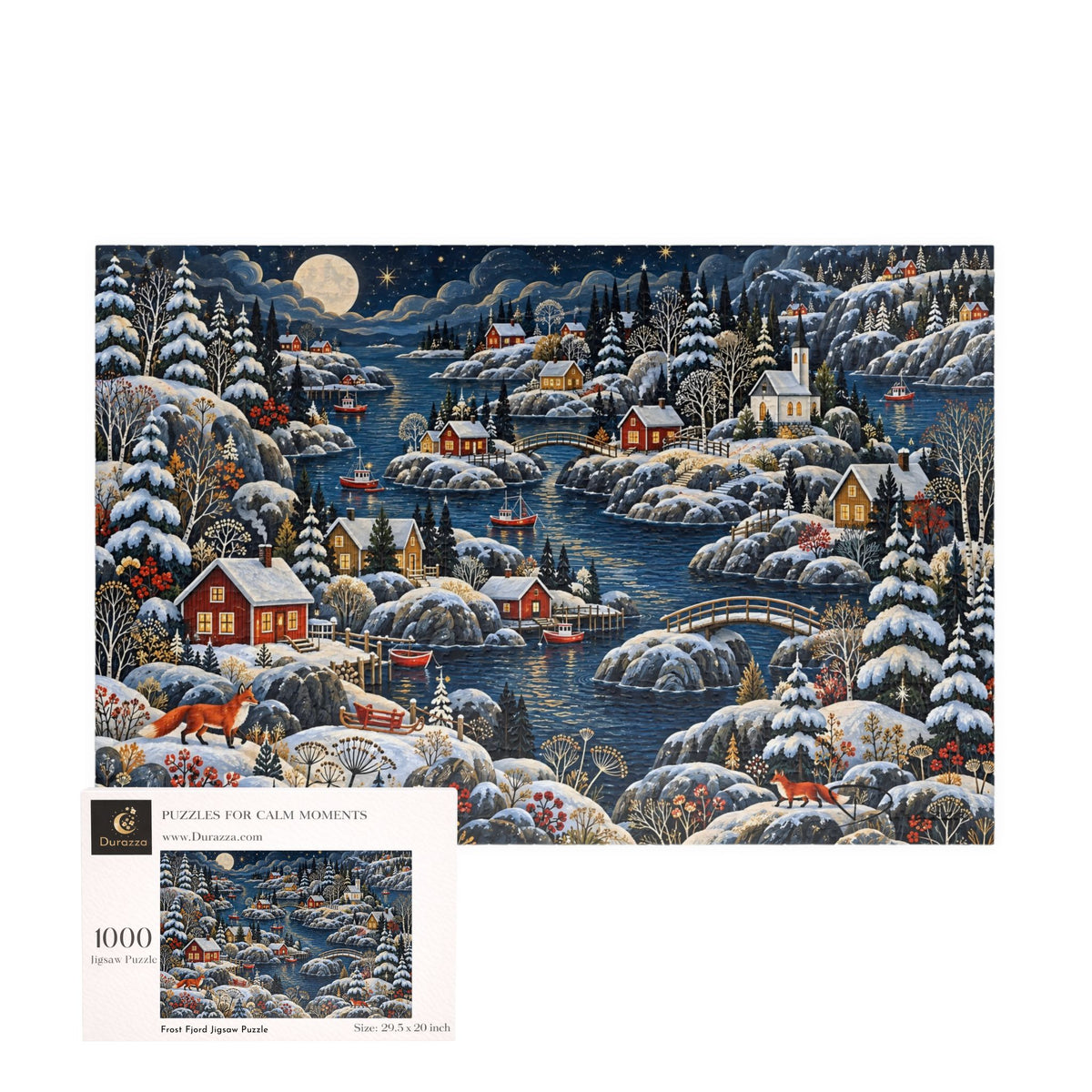 Nordic Winter Jigsaw Puzzle, 500 or 1000 Pieces | Frost Fjord