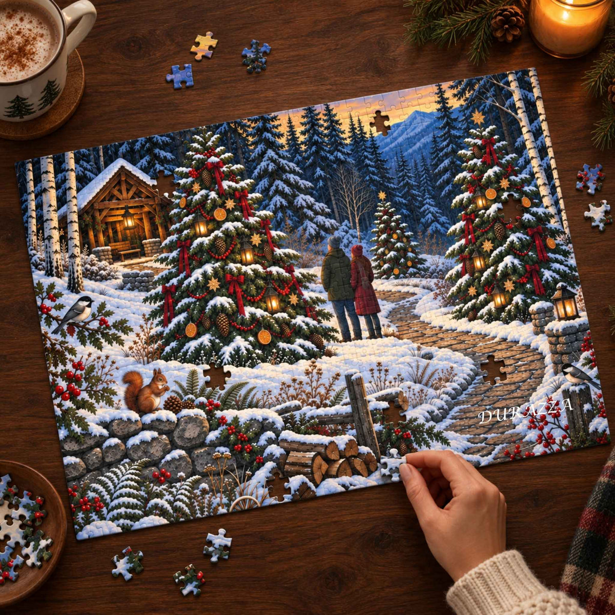 Christmas Forest Jigsaw Puzzle, 500 or 1000 Pieces | Firlight Holiday
