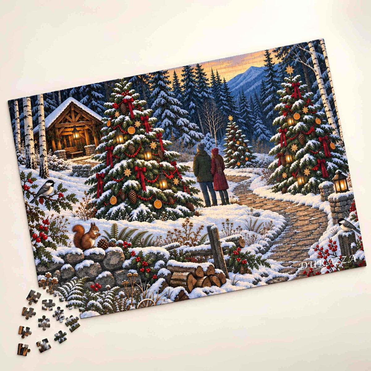 Christmas Forest Jigsaw Puzzle, 500 or 1000 Pieces | Firlight Holiday