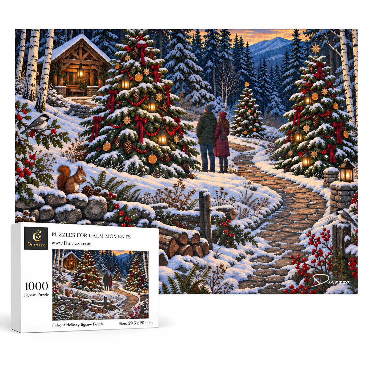 Christmas Forest Jigsaw Puzzle, 500 or 1000 Pieces | Firlight Holiday