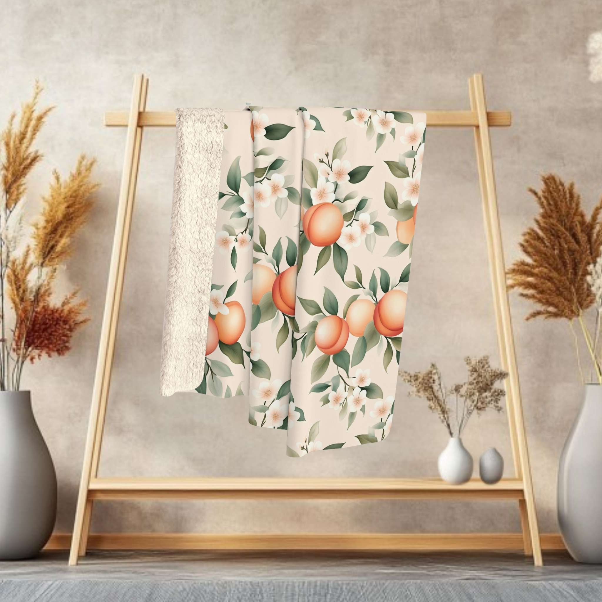 Fruit Throw Blanket – Peach Orchard Decor | Peachwood Bloom