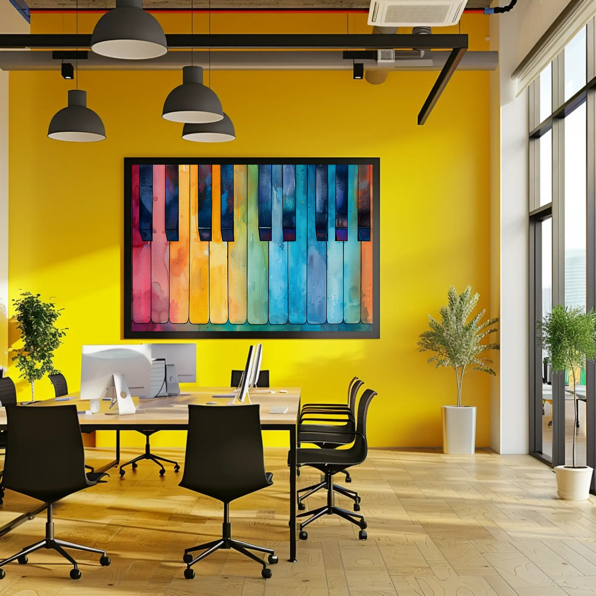 Piano Splash Wall Art: Watercolor Musical