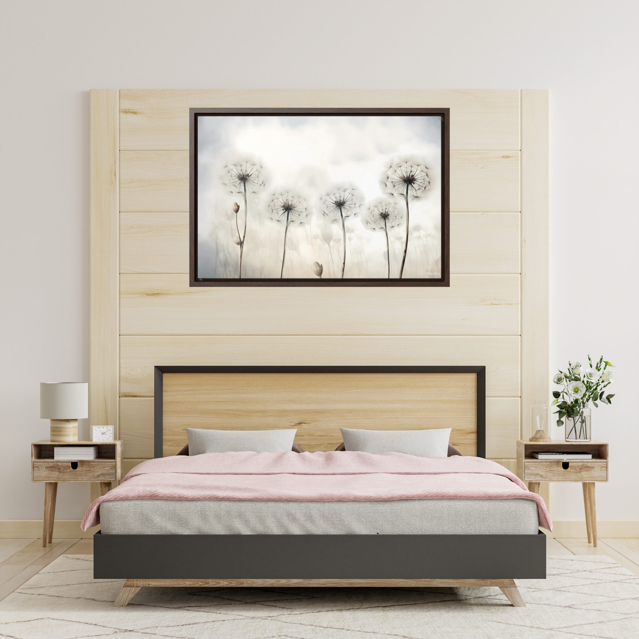 Serene Dream Dandelion Artwork: White Watercolor Dandelion