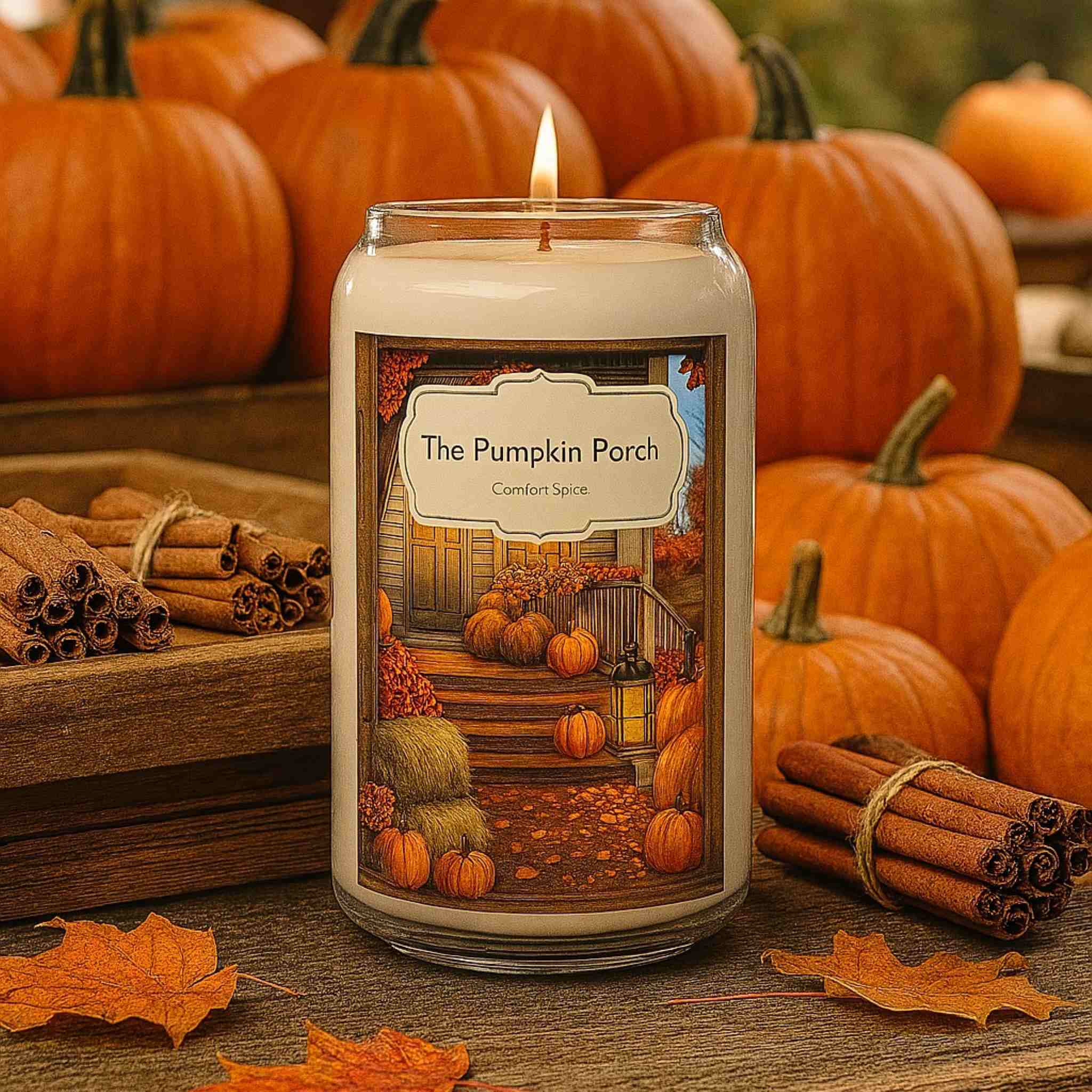 Fall Spice Candle with Cinnamon Sugar Scent | Pumpkin Porch