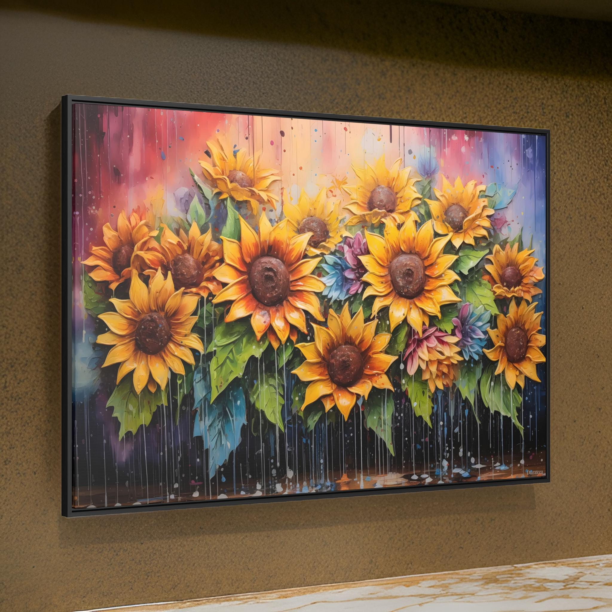 Raindrop Sunflowers Wall Decor: Whimsical Art