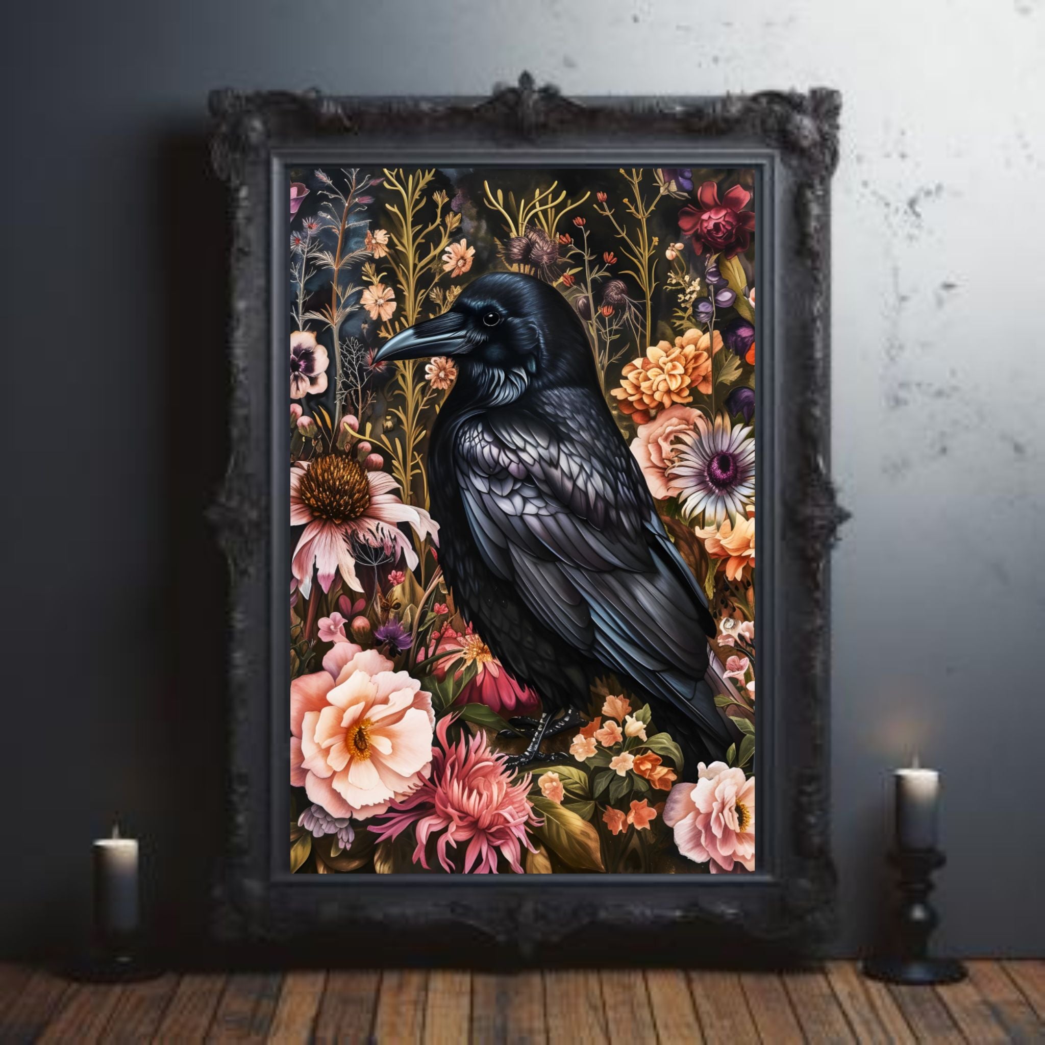 Raven Blossoms Wall Art Piece