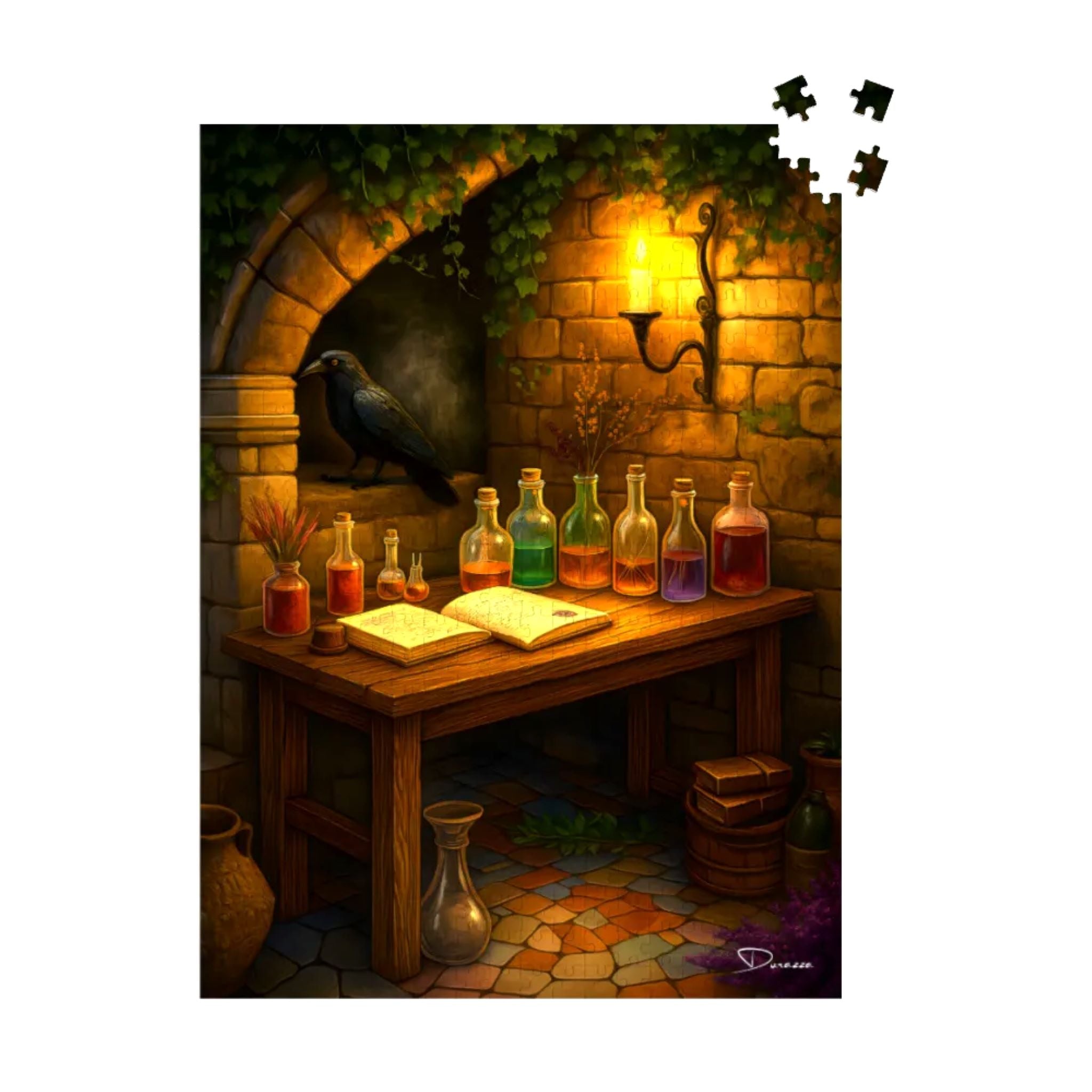Gothic Puzzle – Apothecary Desk with Raven | Raven’s Vial