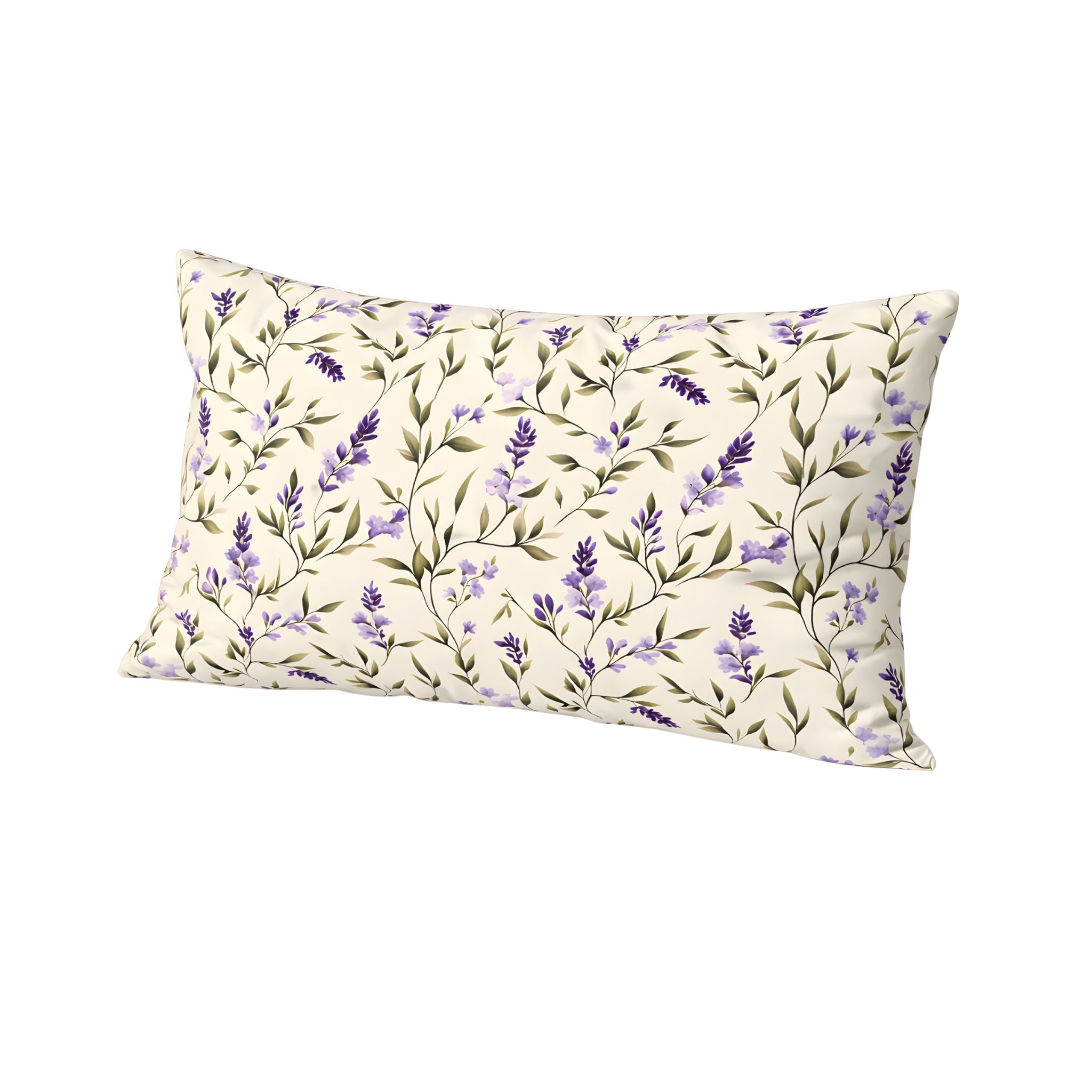 King size decorative pillow sham with lavender pattern on a white background