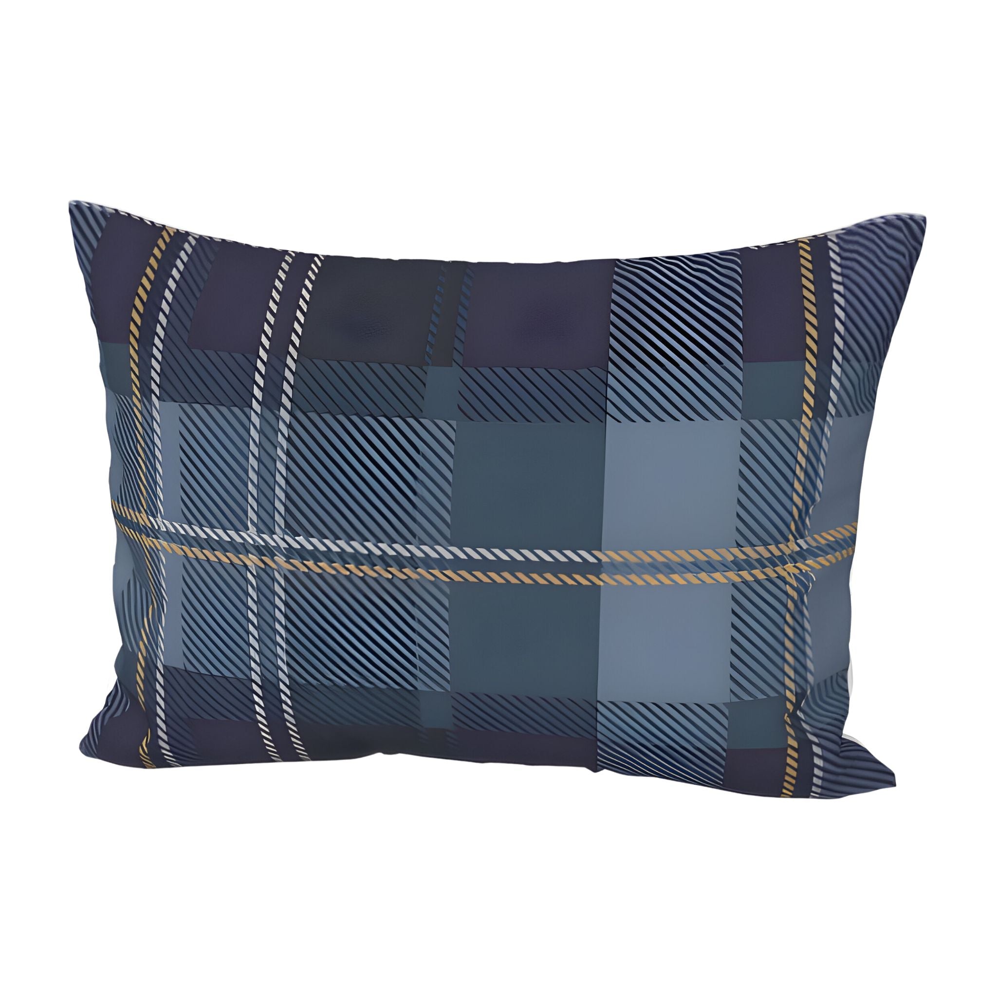 Blue Tartan Plaid Pillow Sham – Standard/King Cotton | Durazza