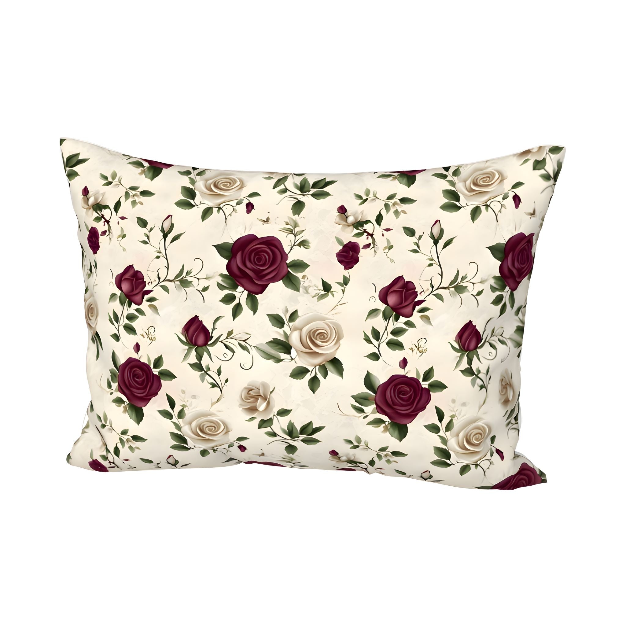 Standard size pillow sham with roses for a Chateaucore vintage bedroom.