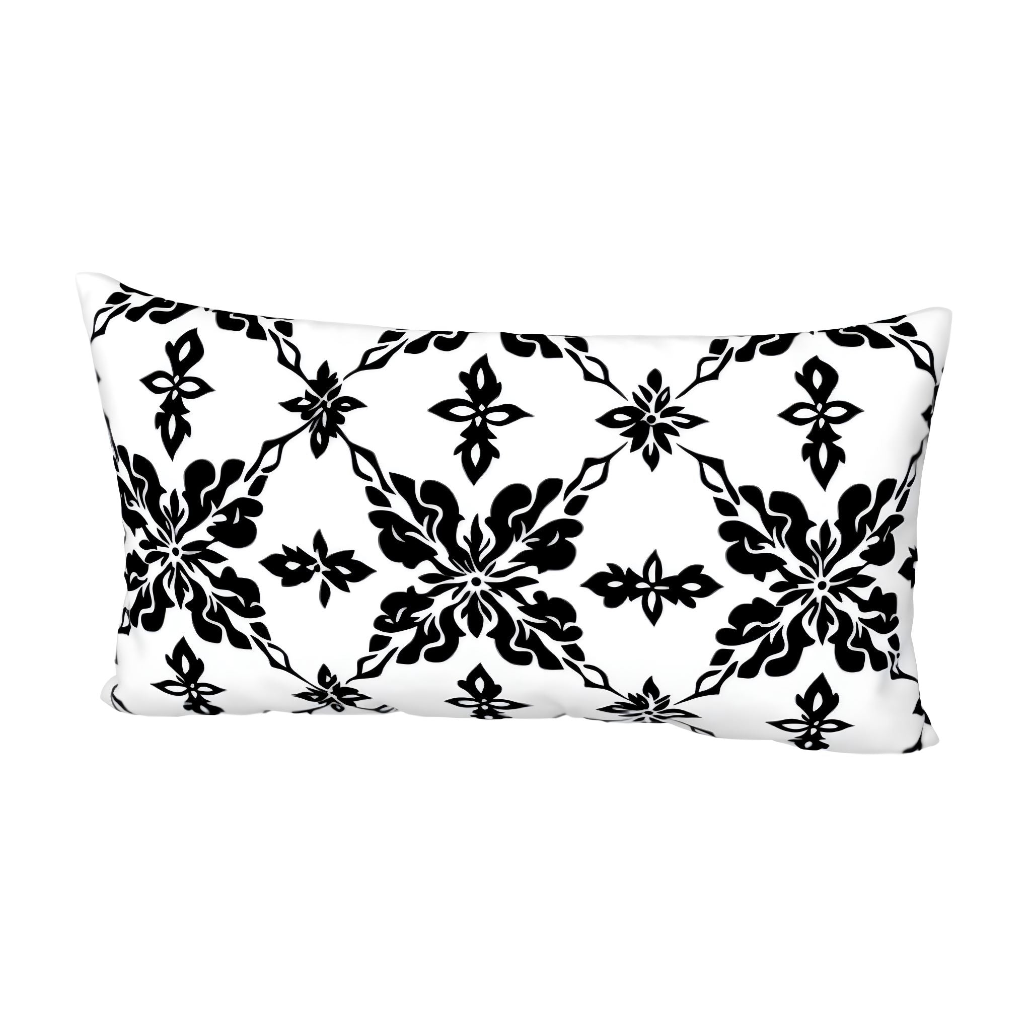 King sized gothic pillow sham in cotton fabric with black and white colors.