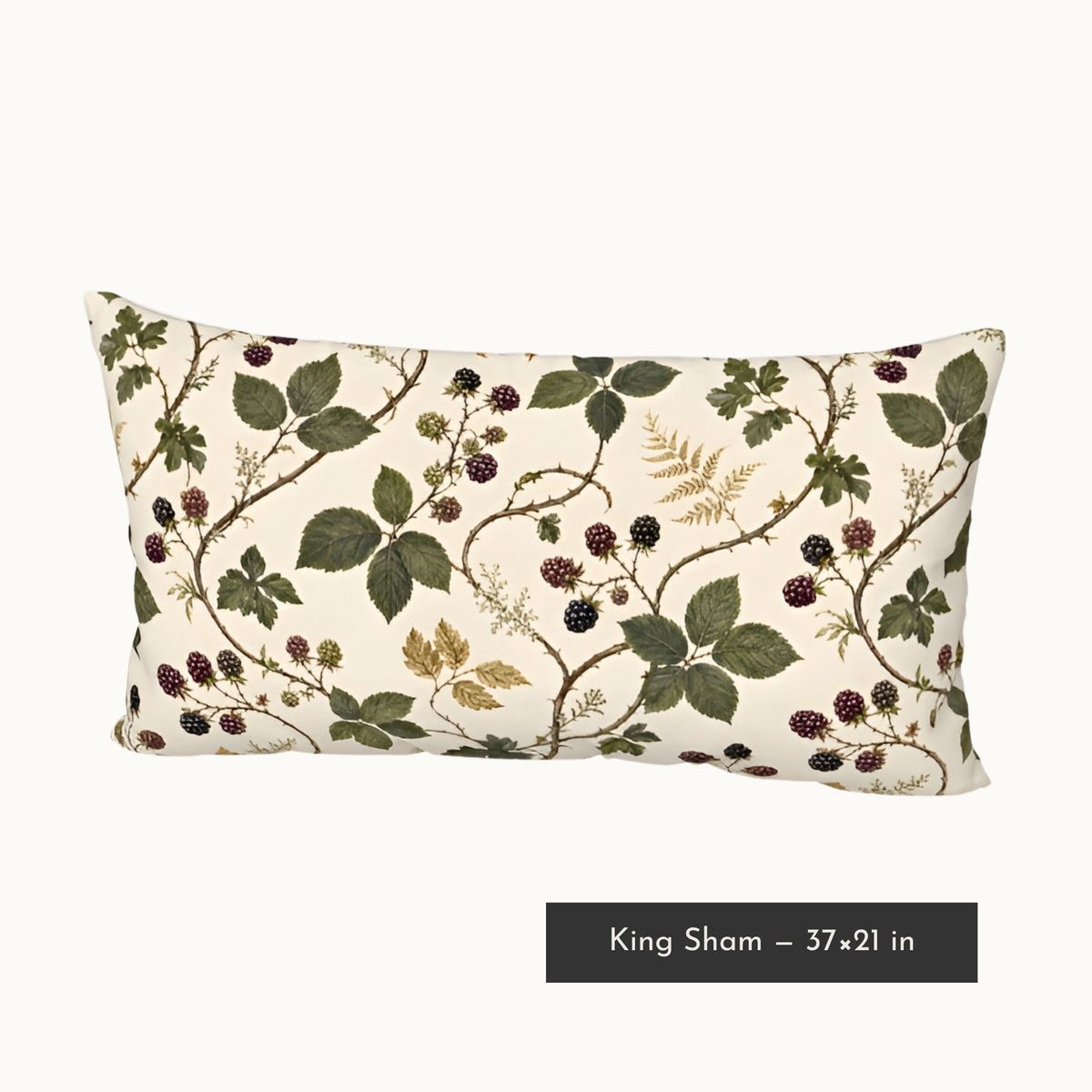 Blackberry Botanical Cotton Pillow Sham, Standard & King | Tramble Trails