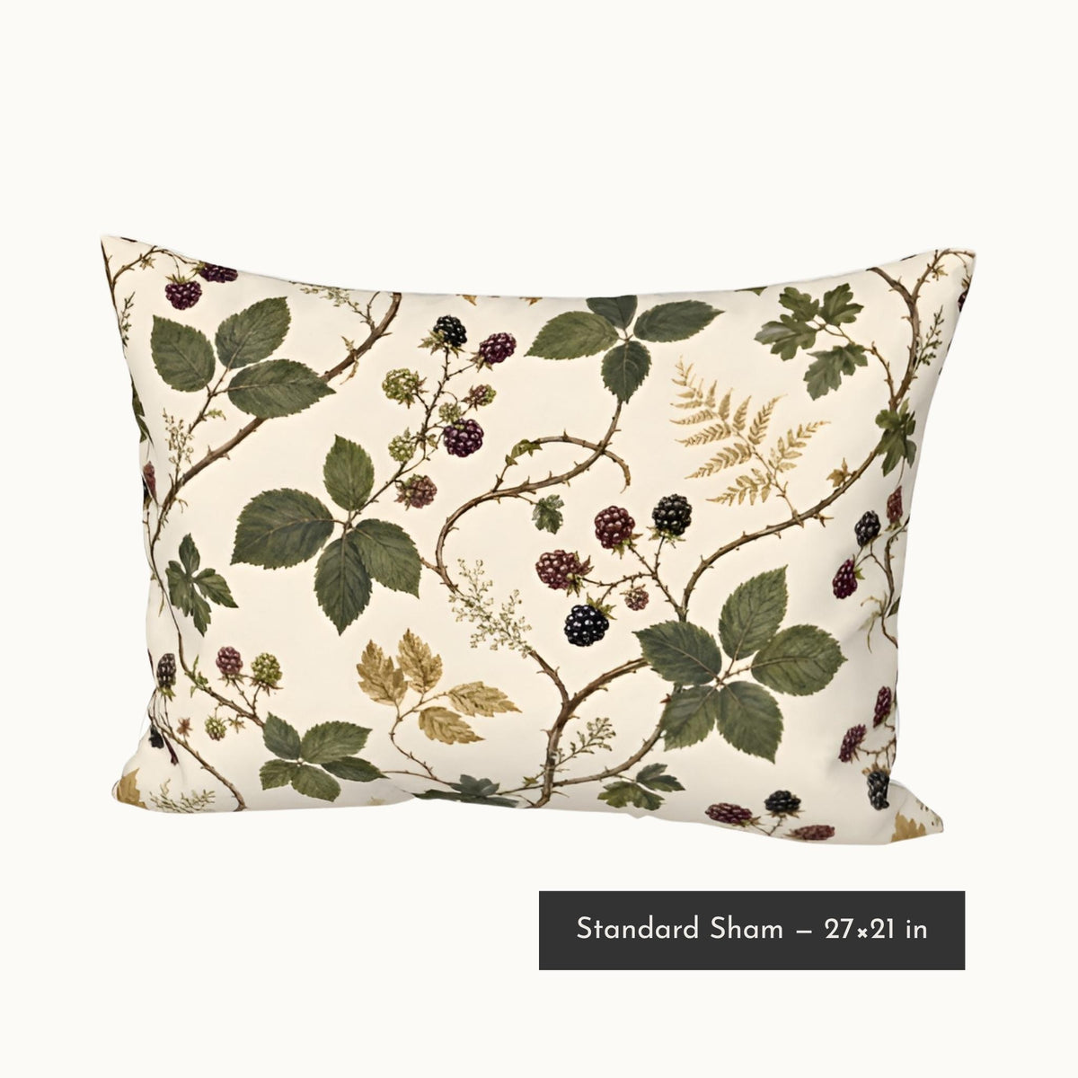 Blackberry Botanical Cotton Pillow Sham, Standard & King | Tramble Trails