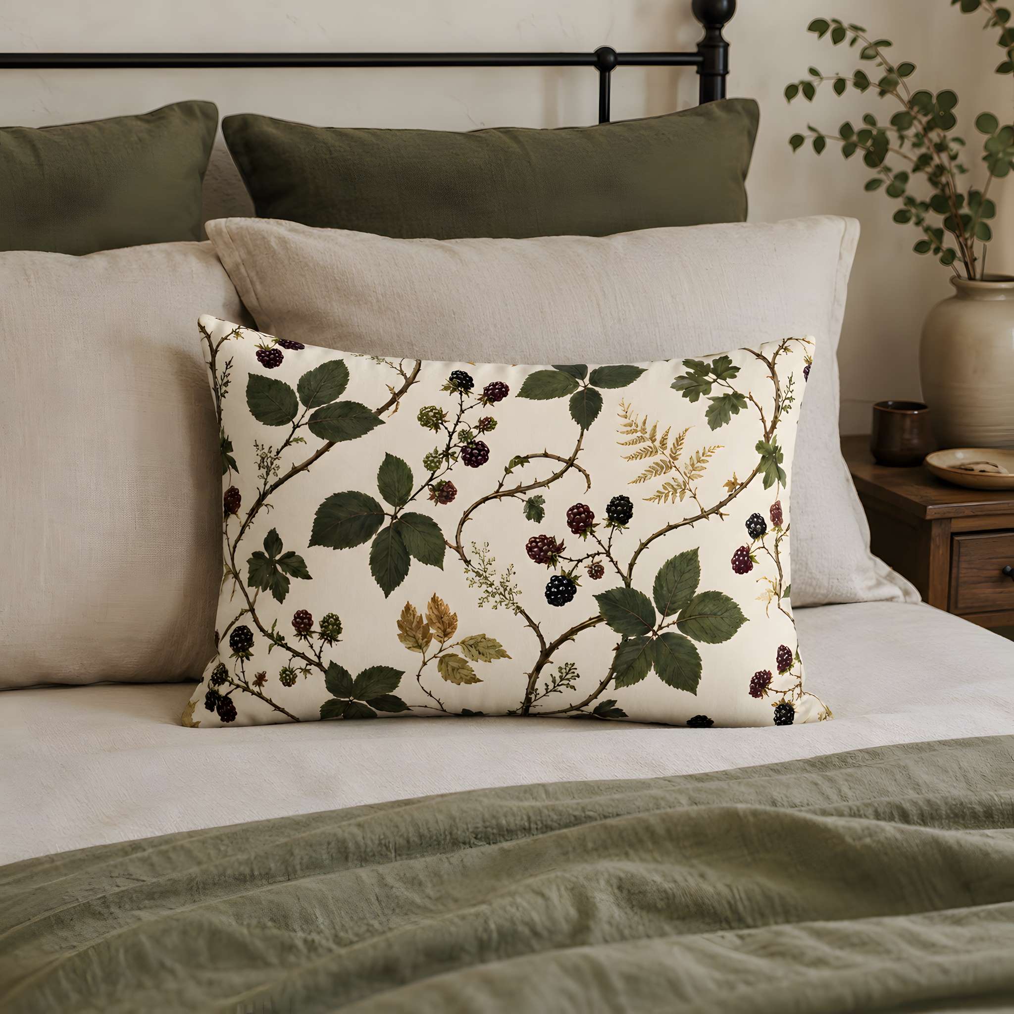 Blackberry Botanical Cotton Pillow Sham, Standard & King | Tramble Trails