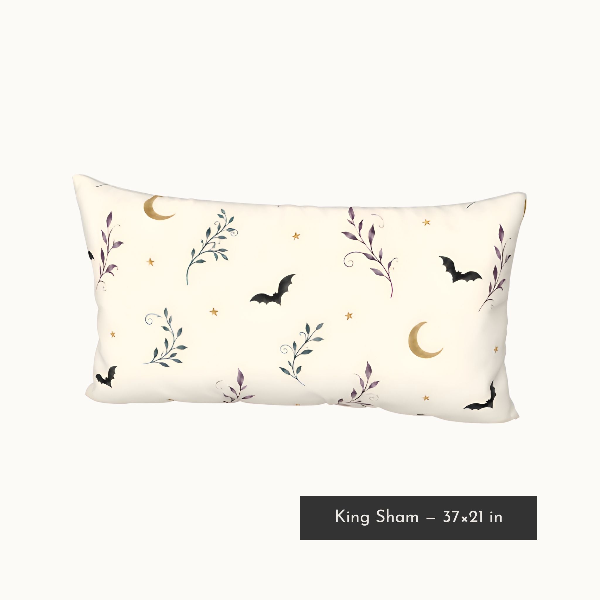 Bat & Moon Pillow Sham, Standard/King | Witchlight Nightvine