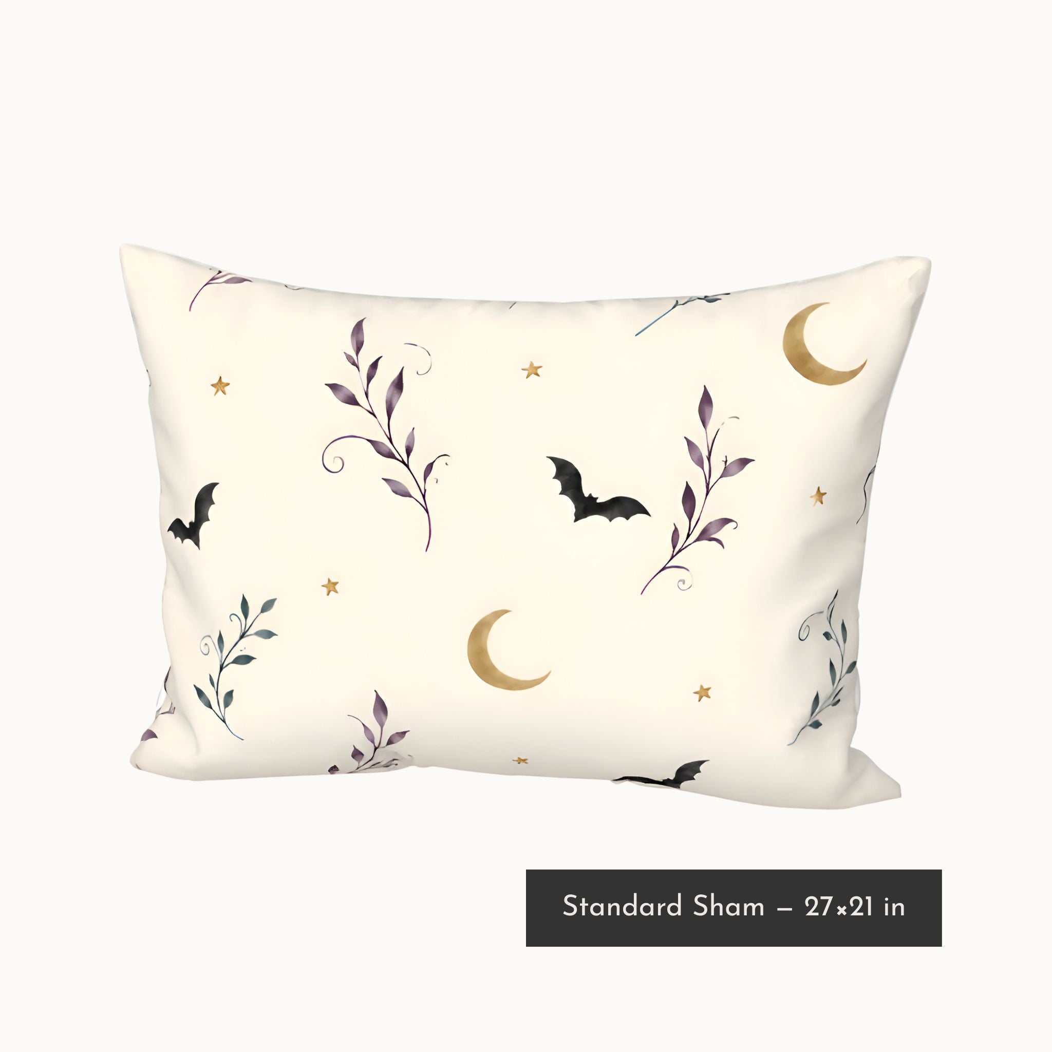 Bat & Moon Pillow Sham, Standard/King | Witchlight Nightvine