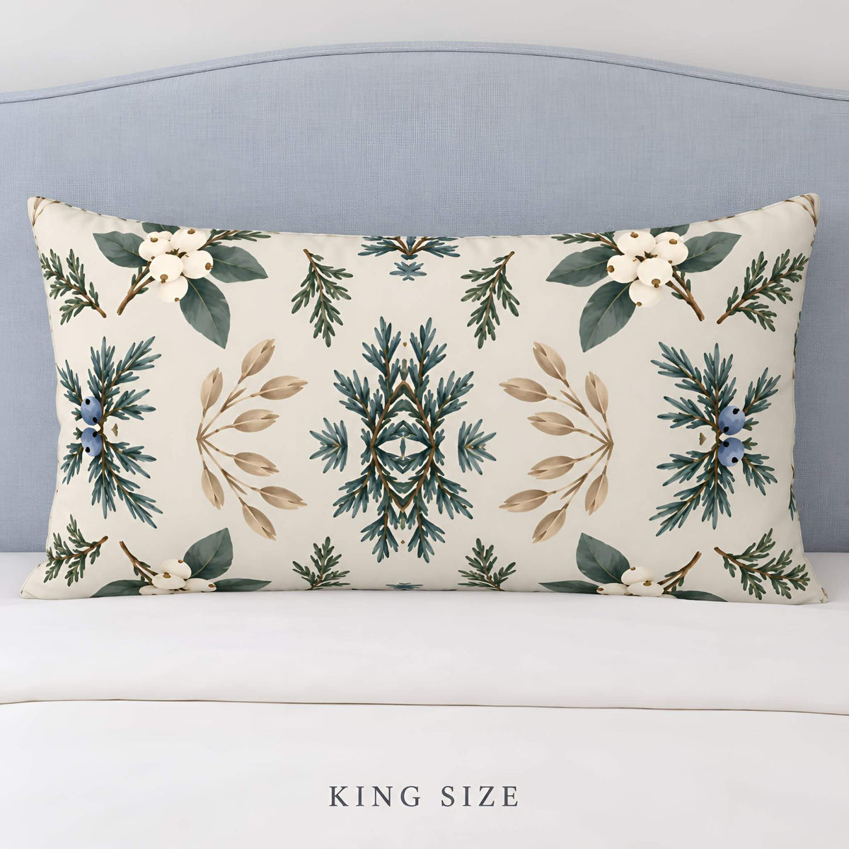 Botanical Cotton Pillow Sham, Standard or King | Frosted Juniper Air